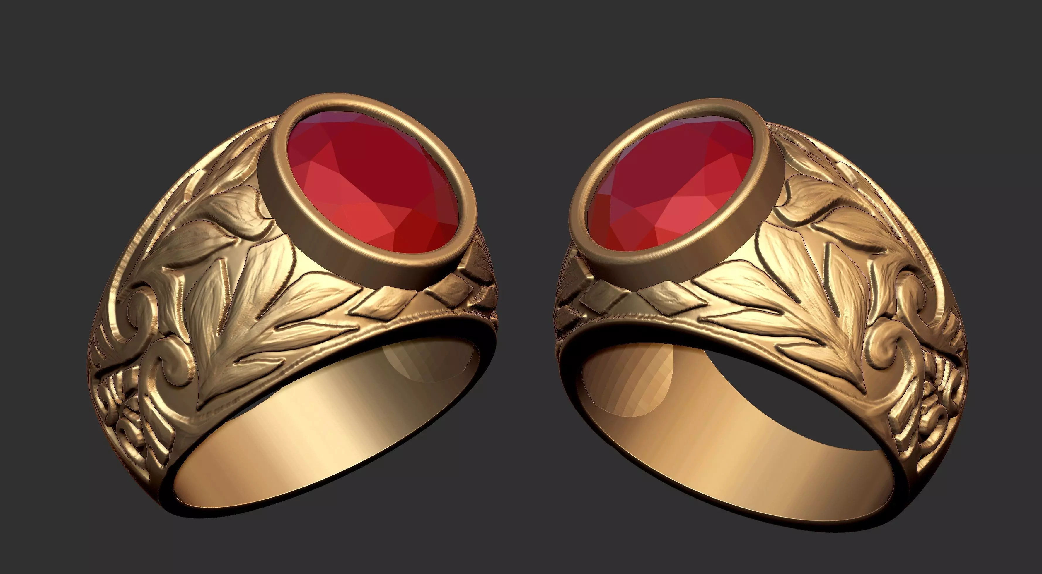 Engraved  Ring  Ready For 3D Print 3D print model_0