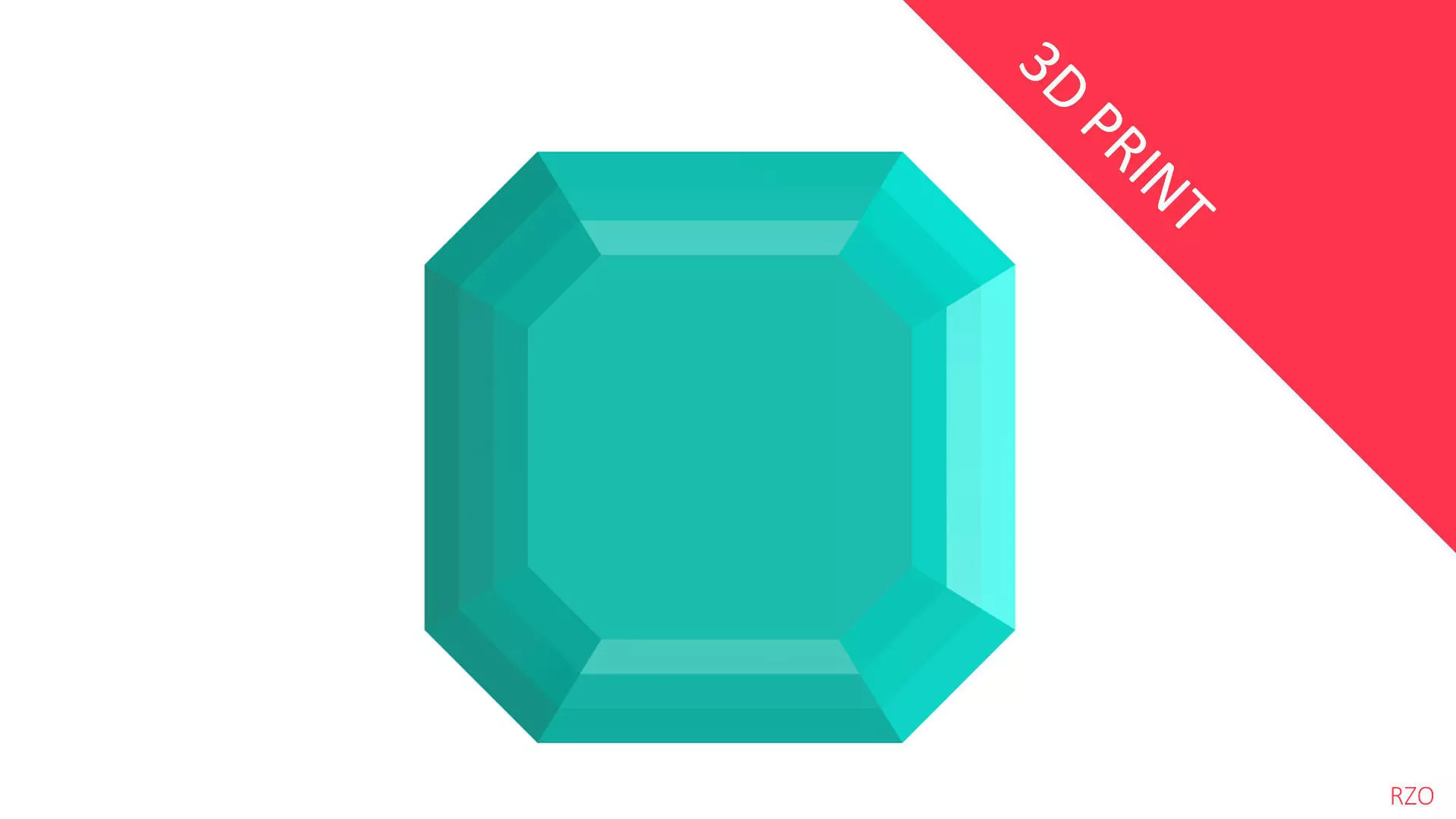 Diamond Asscher 3D print model_0