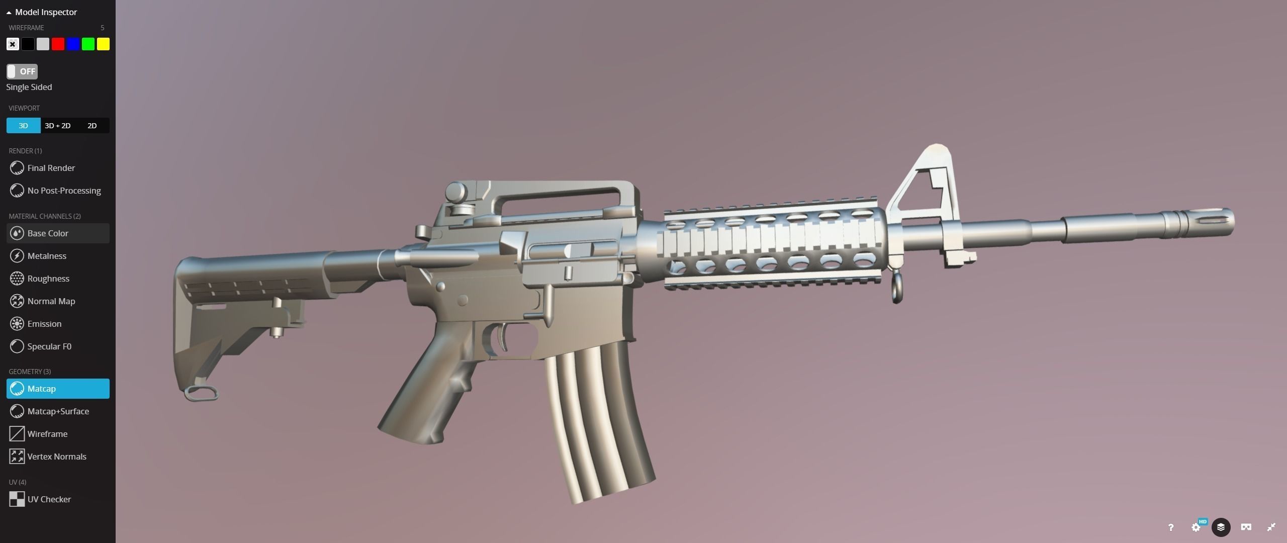 Colt M4 Rifle Low-poly 3D model_23