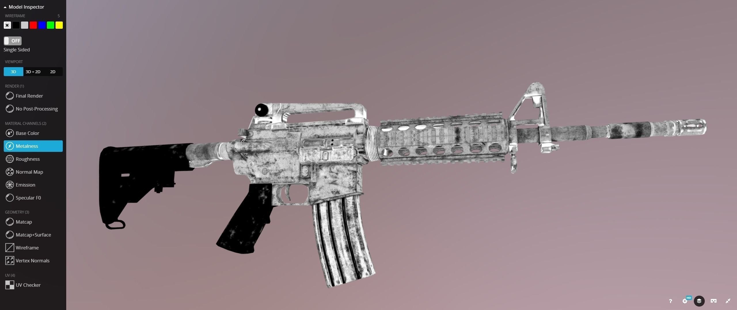 Colt M4 Rifle Low-poly 3D model_21