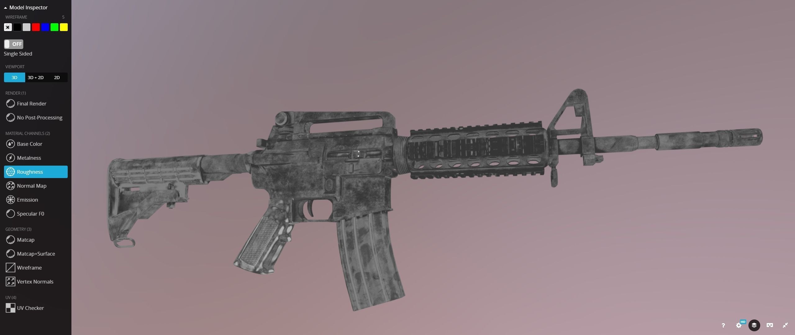 Colt M4 Rifle Low-poly 3D model_22