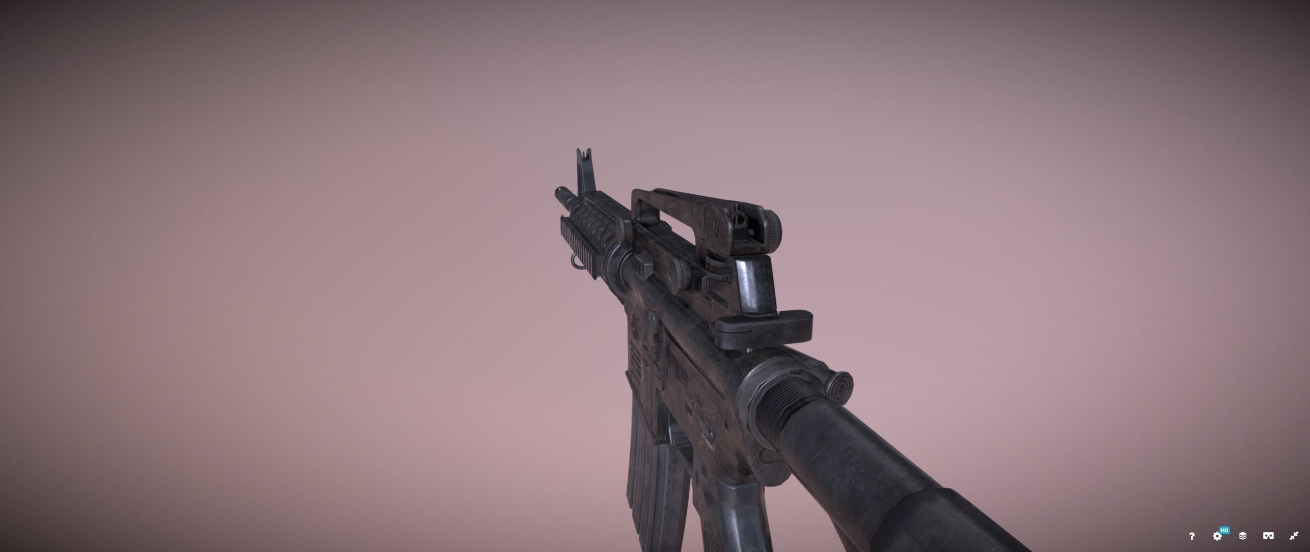 Colt M4 Rifle Low-poly 3D model_9