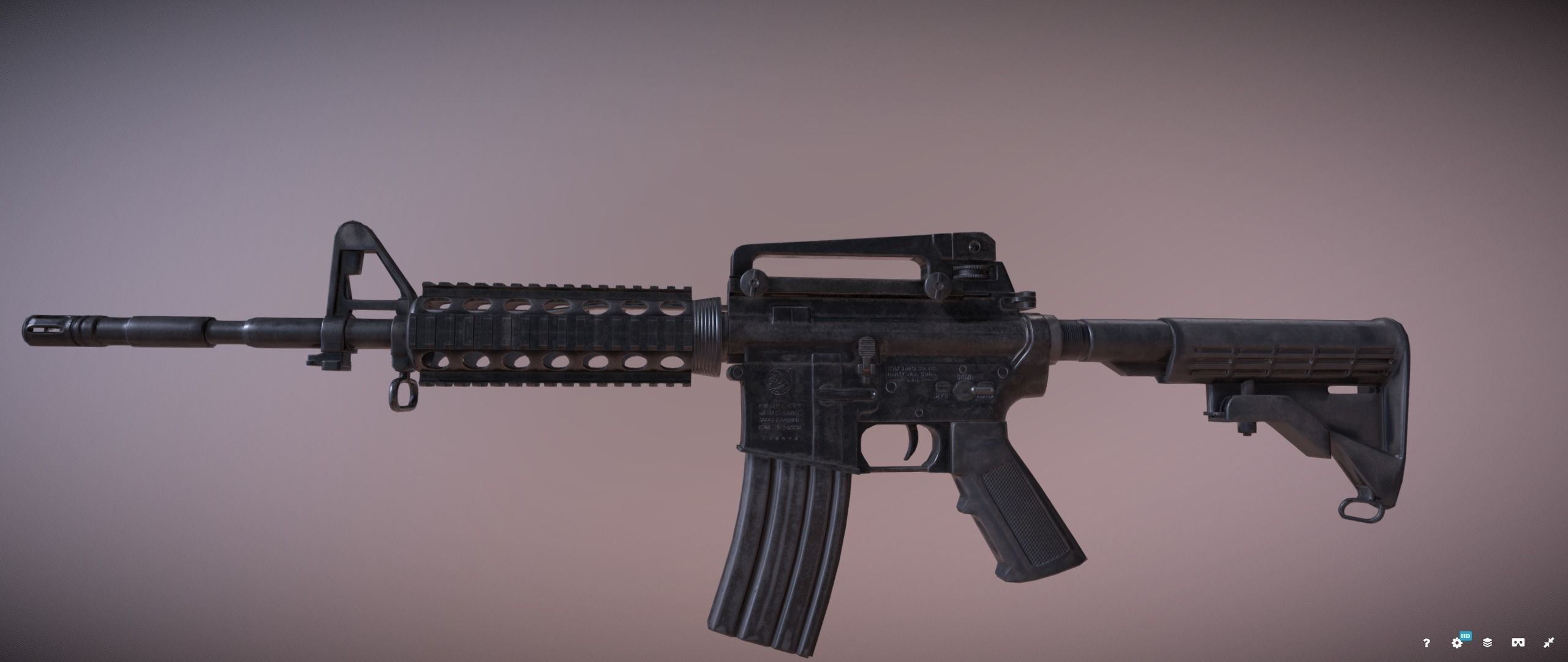 Colt M4 Rifle Low-poly 3D model_11