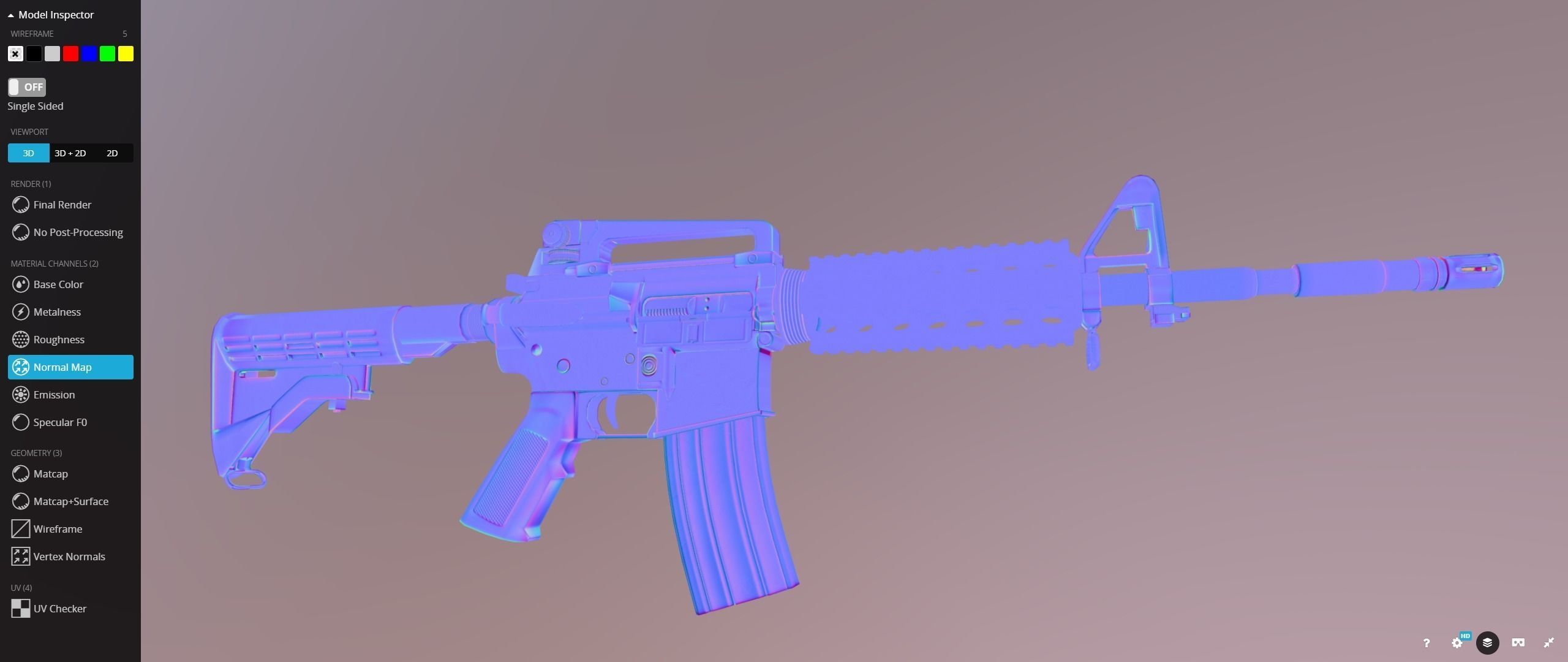 Colt M4 Rifle Low-poly 3D model_19