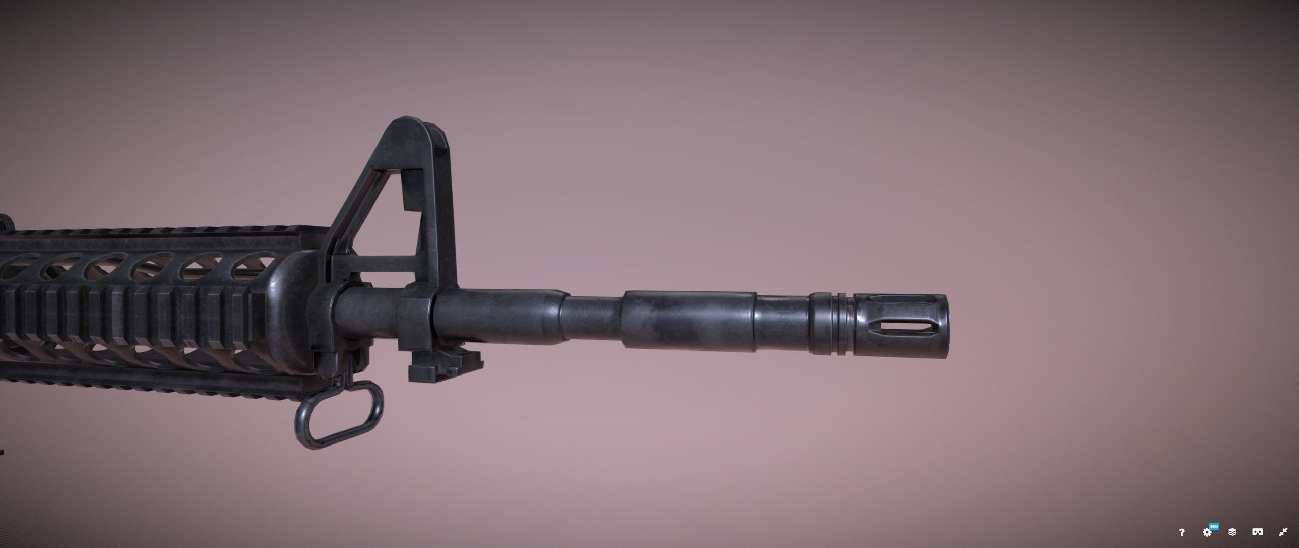 Colt M4 Rifle Low-poly 3D model_7