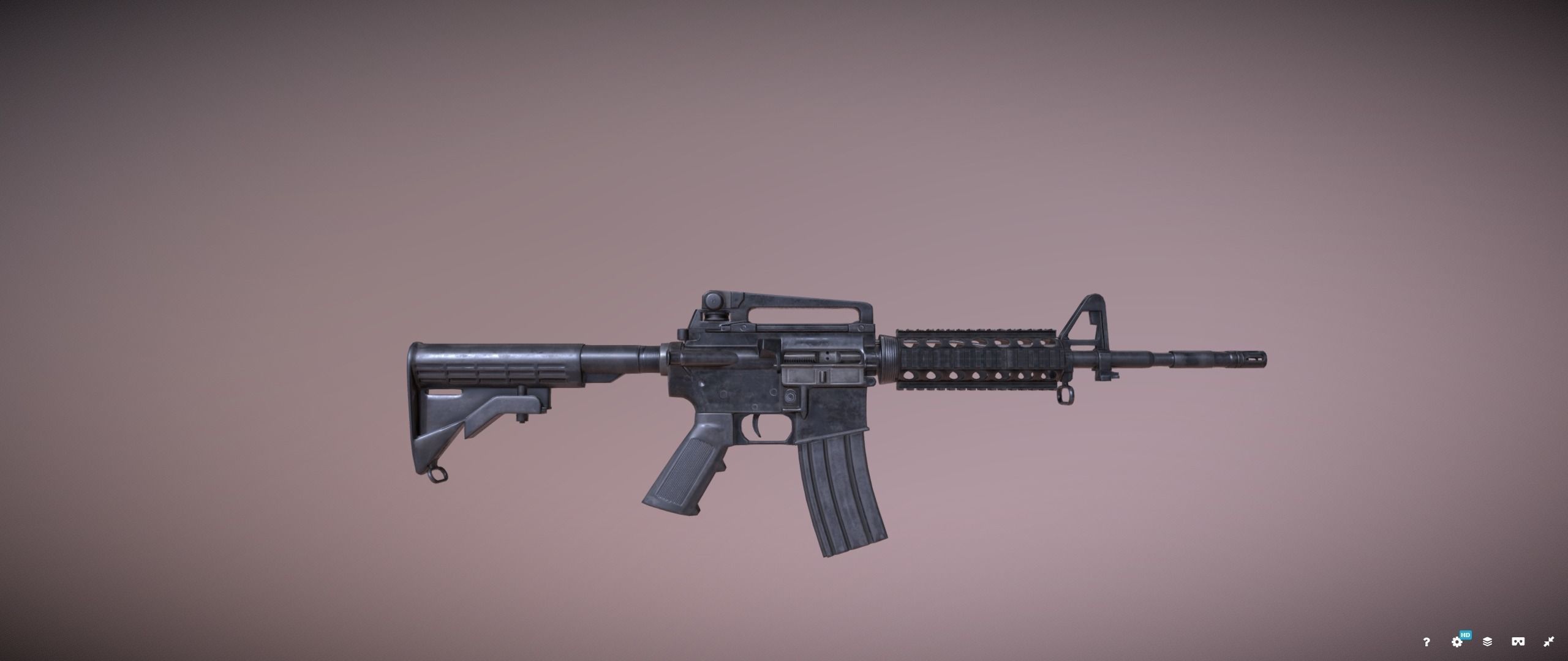 Colt M4 Rifle Low-poly 3D model_13