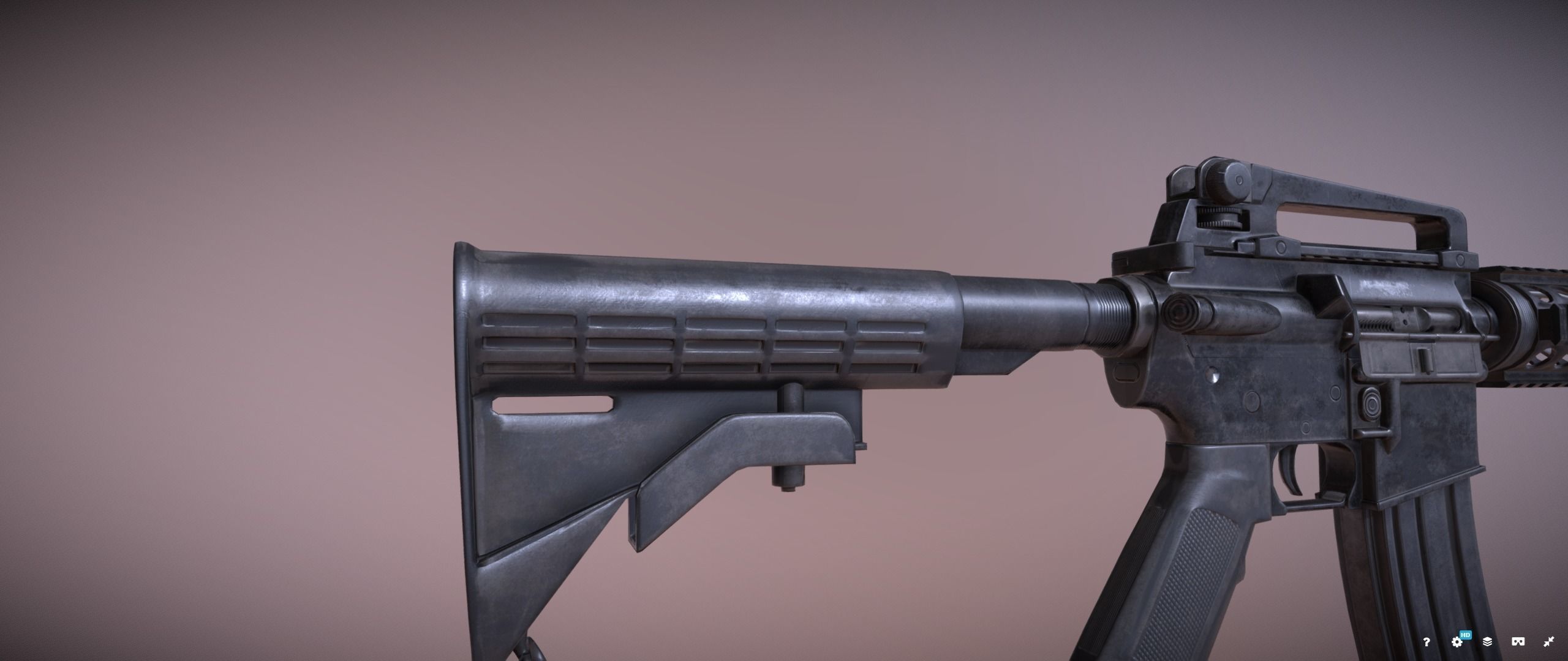 Colt M4 Rifle Low-poly 3D model_15