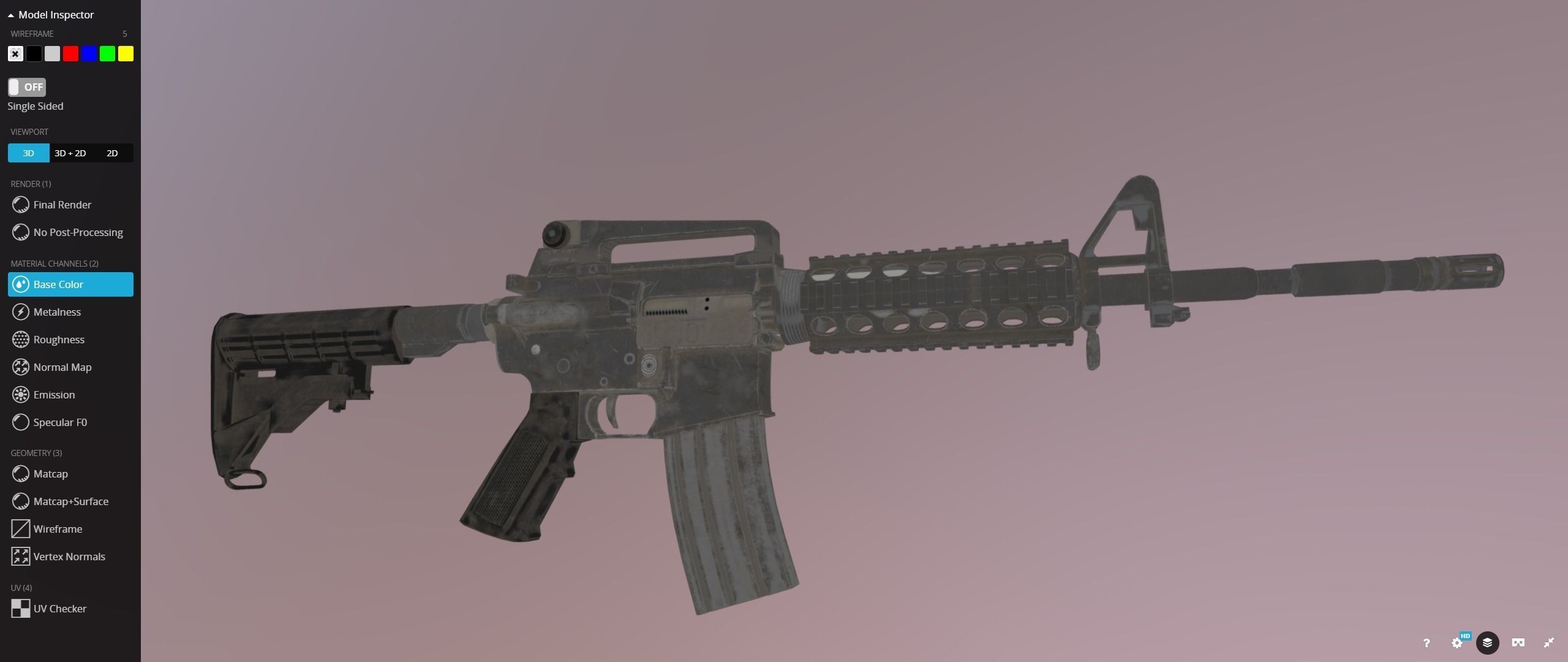 Colt M4 Rifle Low-poly 3D model_20