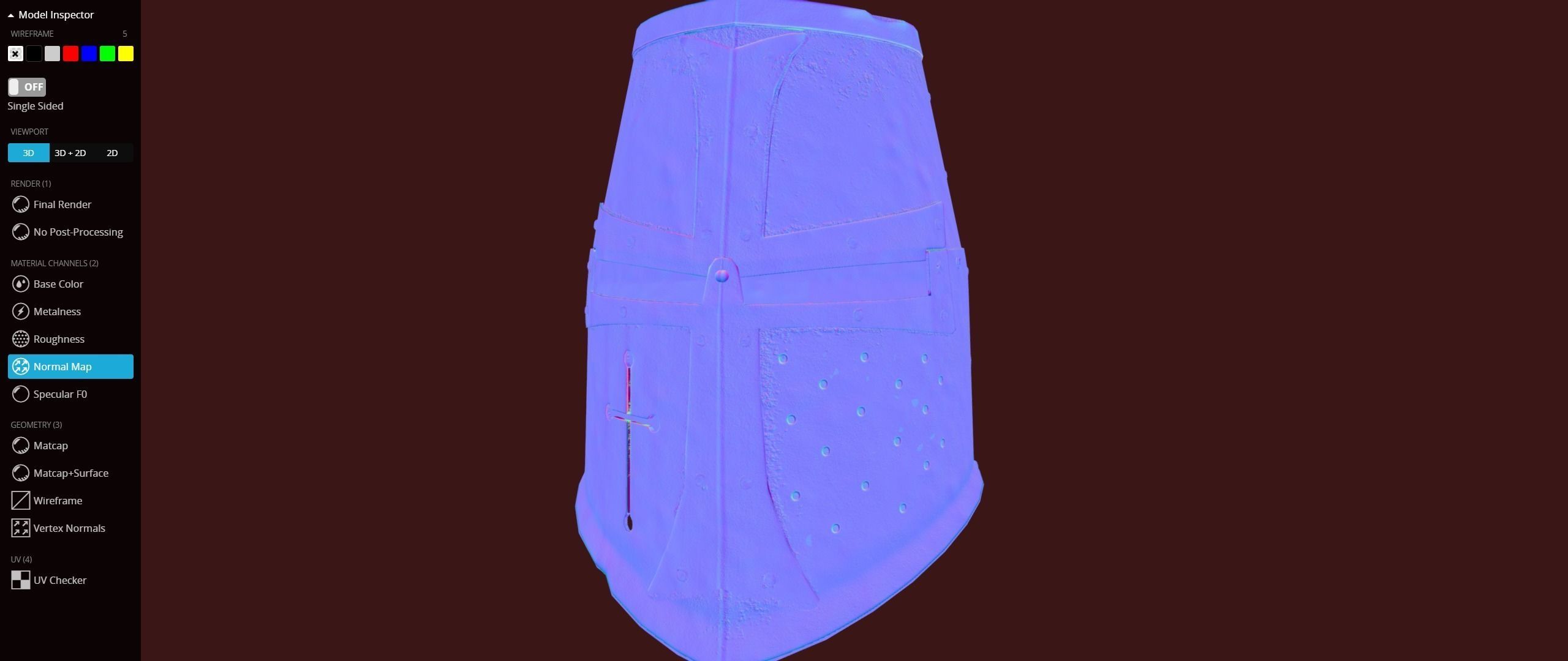 Dark Crusader Helmet Low-poly 3D model_22