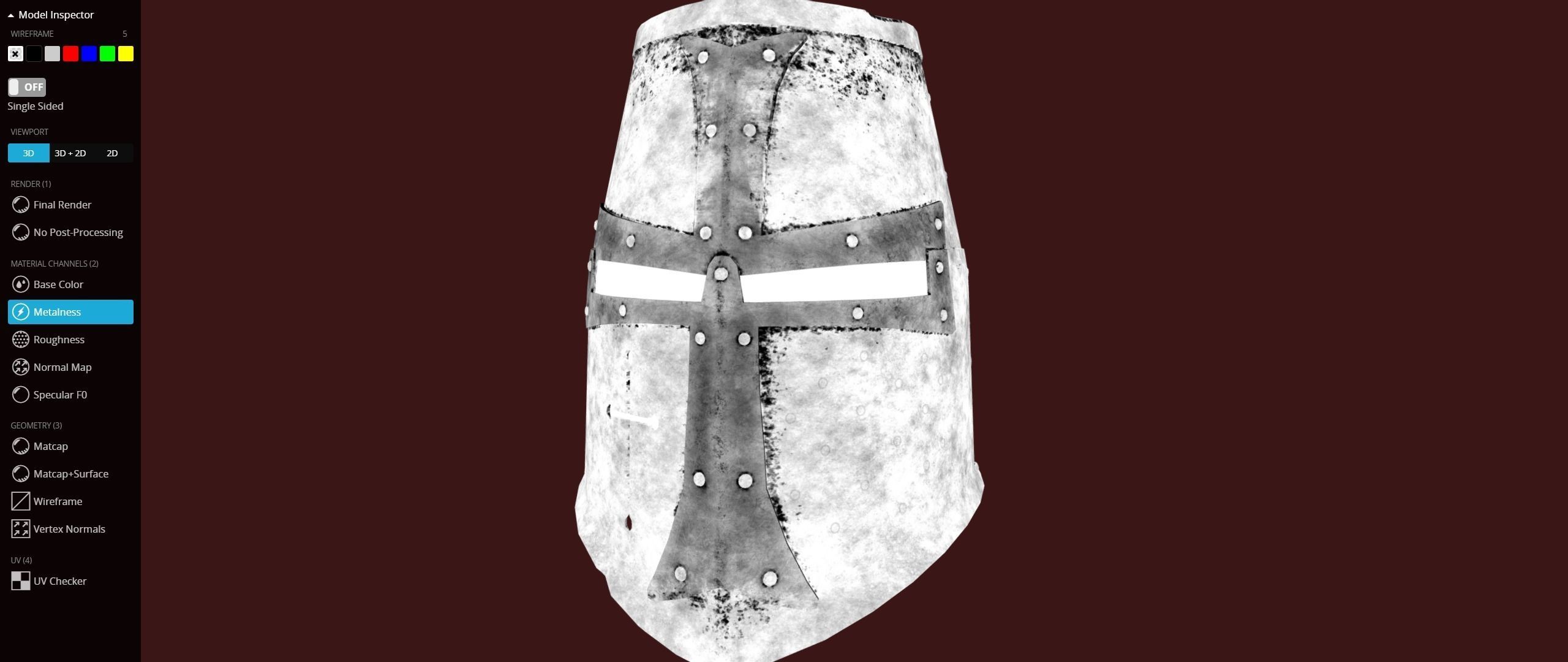 Dark Crusader Helmet Low-poly 3D model_20