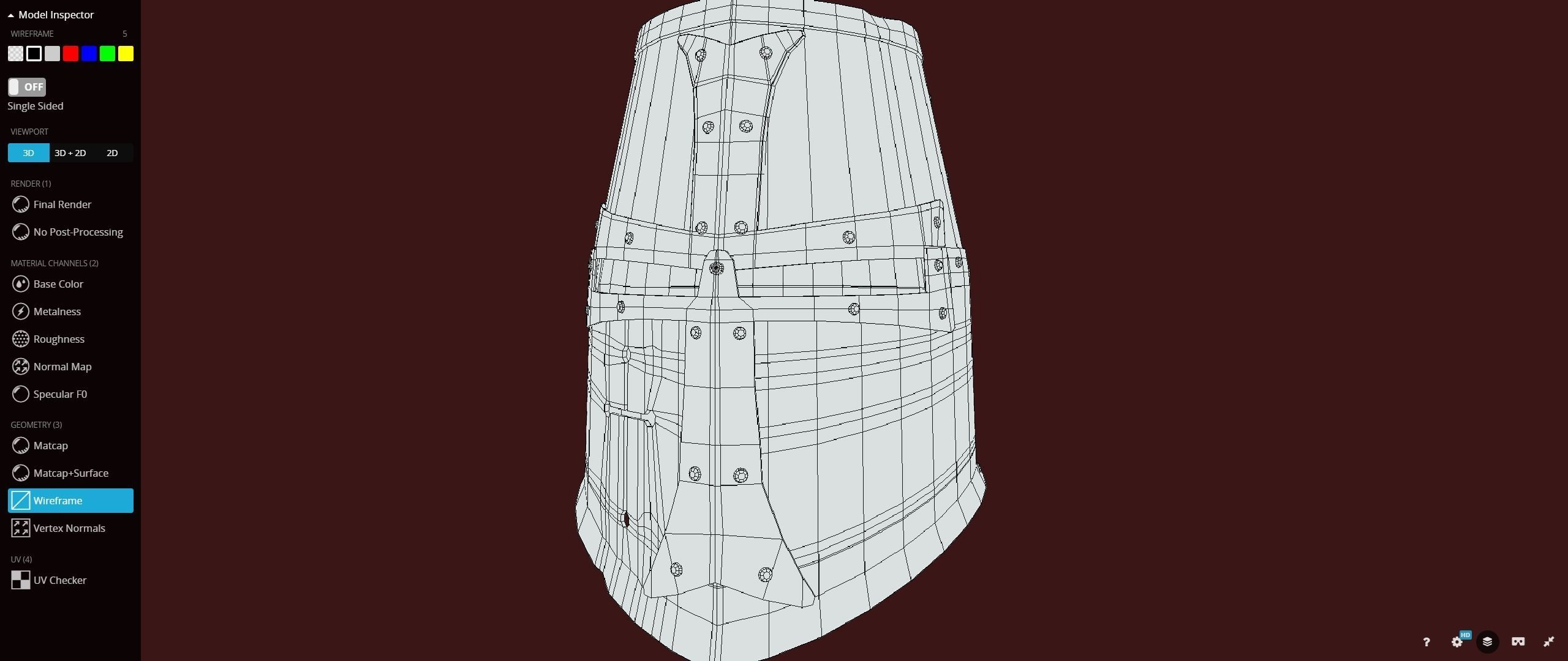 Dark Crusader Helmet Low-poly 3D model_25