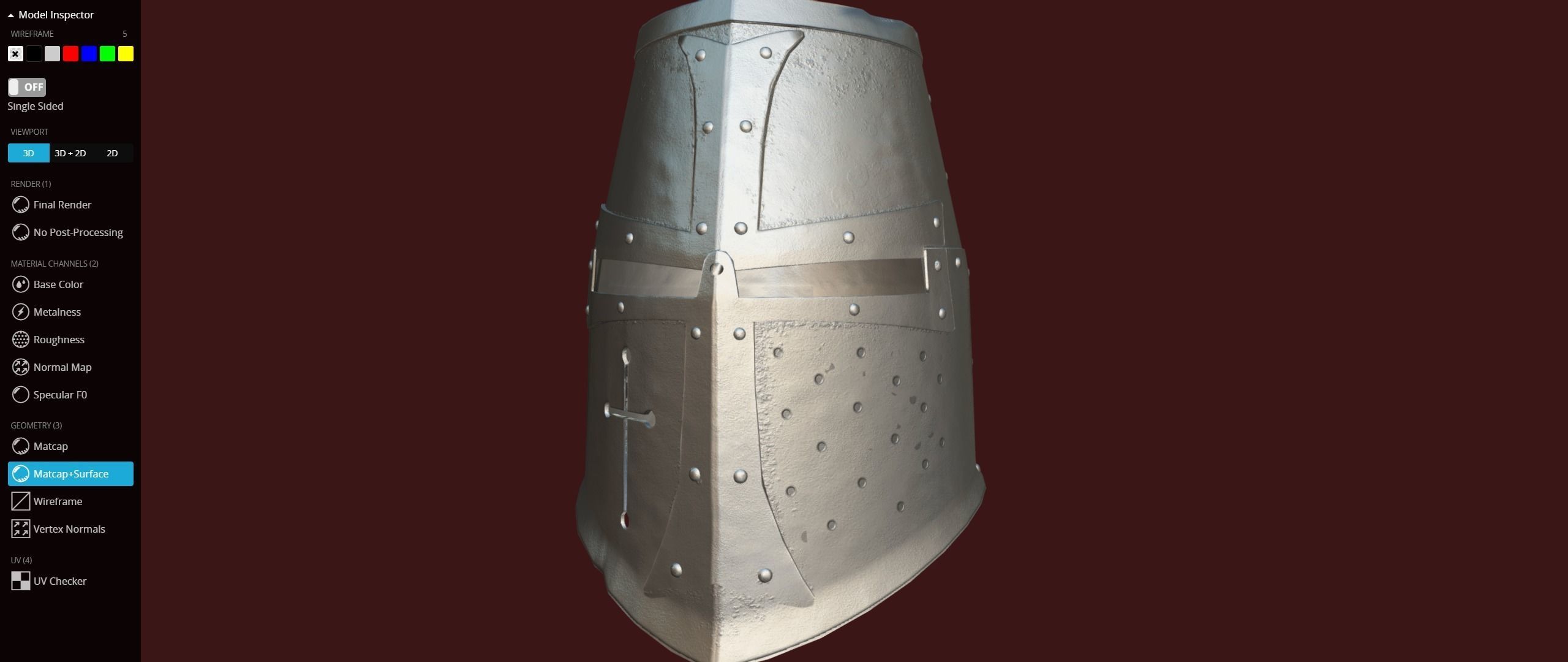 Dark Crusader Helmet Low-poly 3D model_24