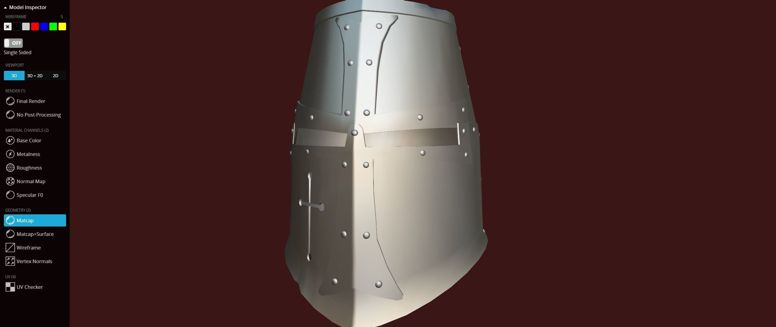 Dark Crusader Helmet Low-poly 3D model_23