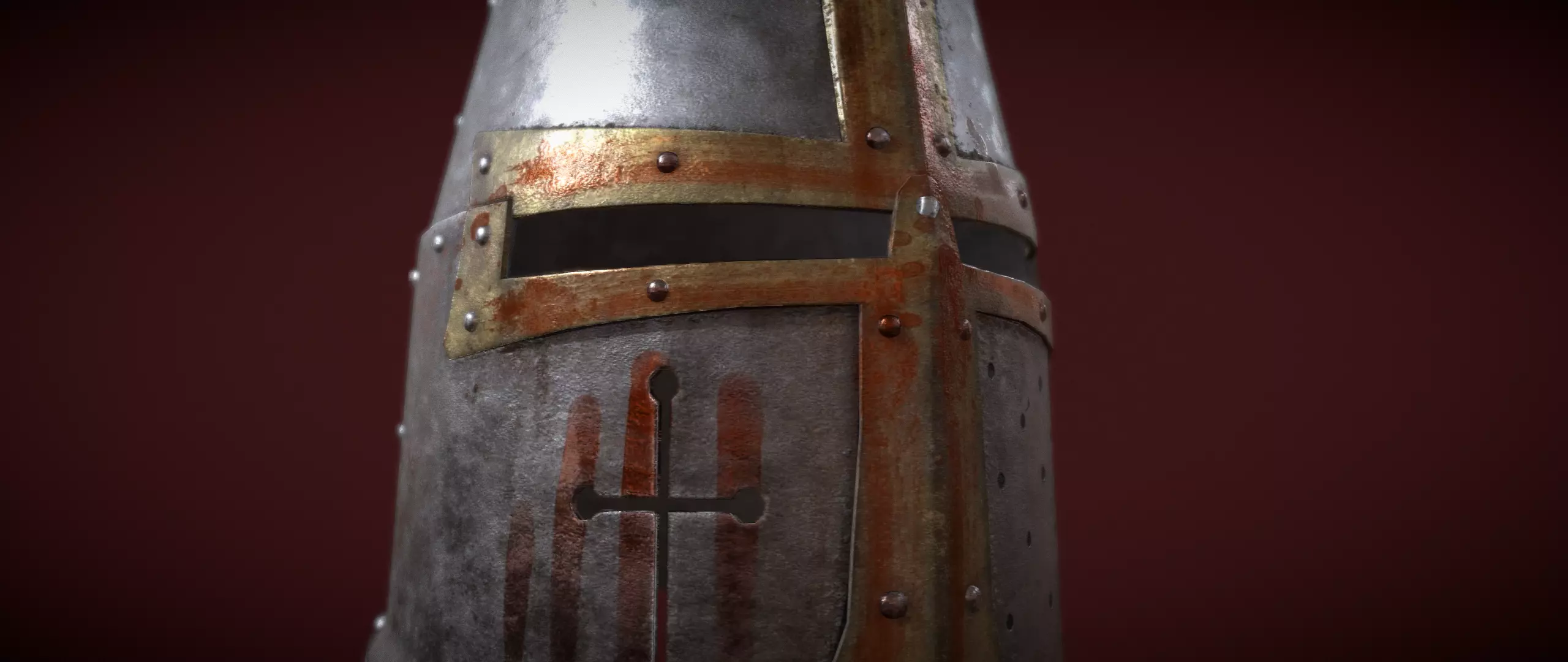 Dark Crusader Helmet Low-poly 3D model_0