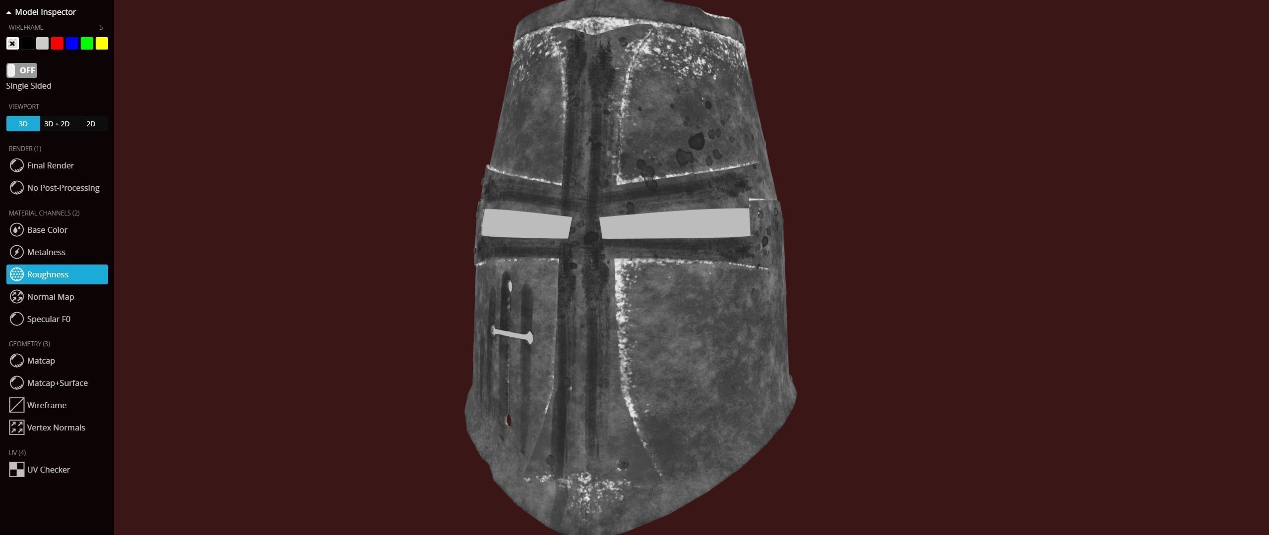 Dark Crusader Helmet Low-poly 3D model_21