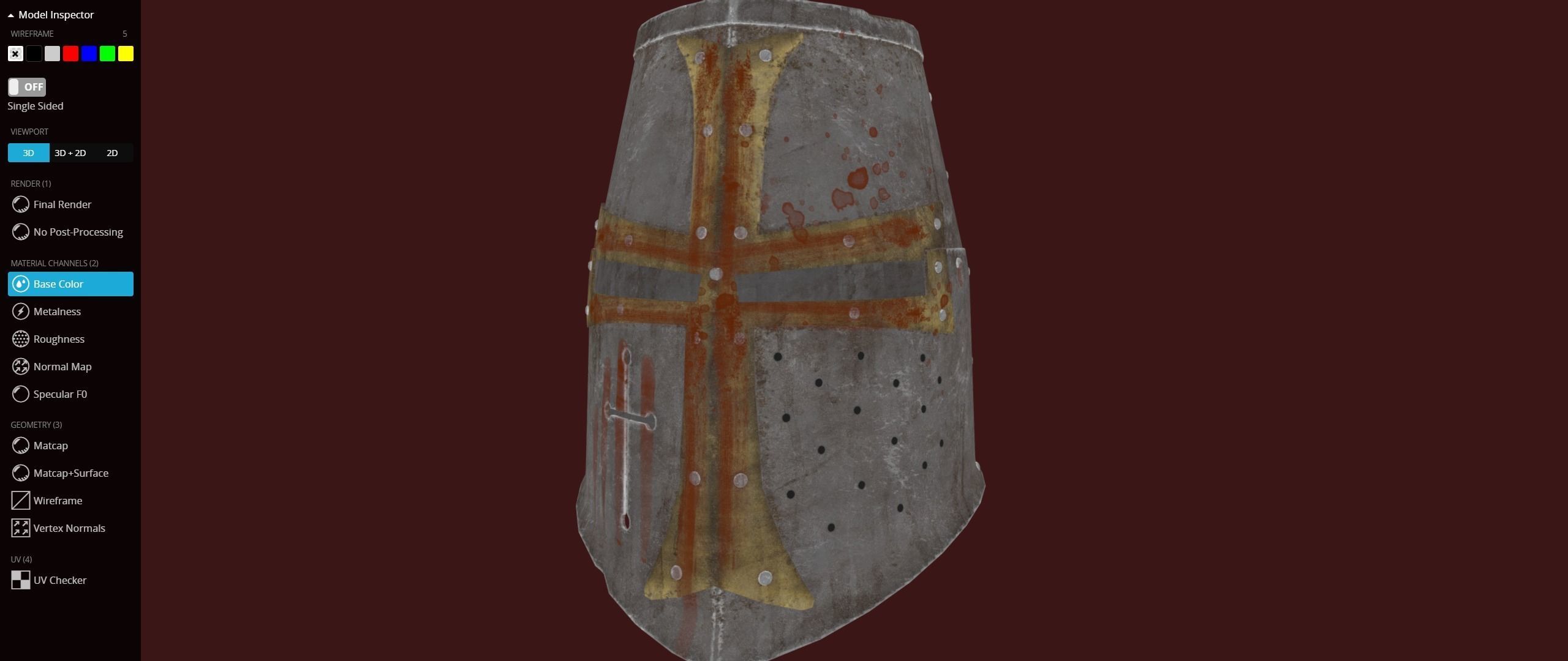 Dark Crusader Helmet Low-poly 3D model_19