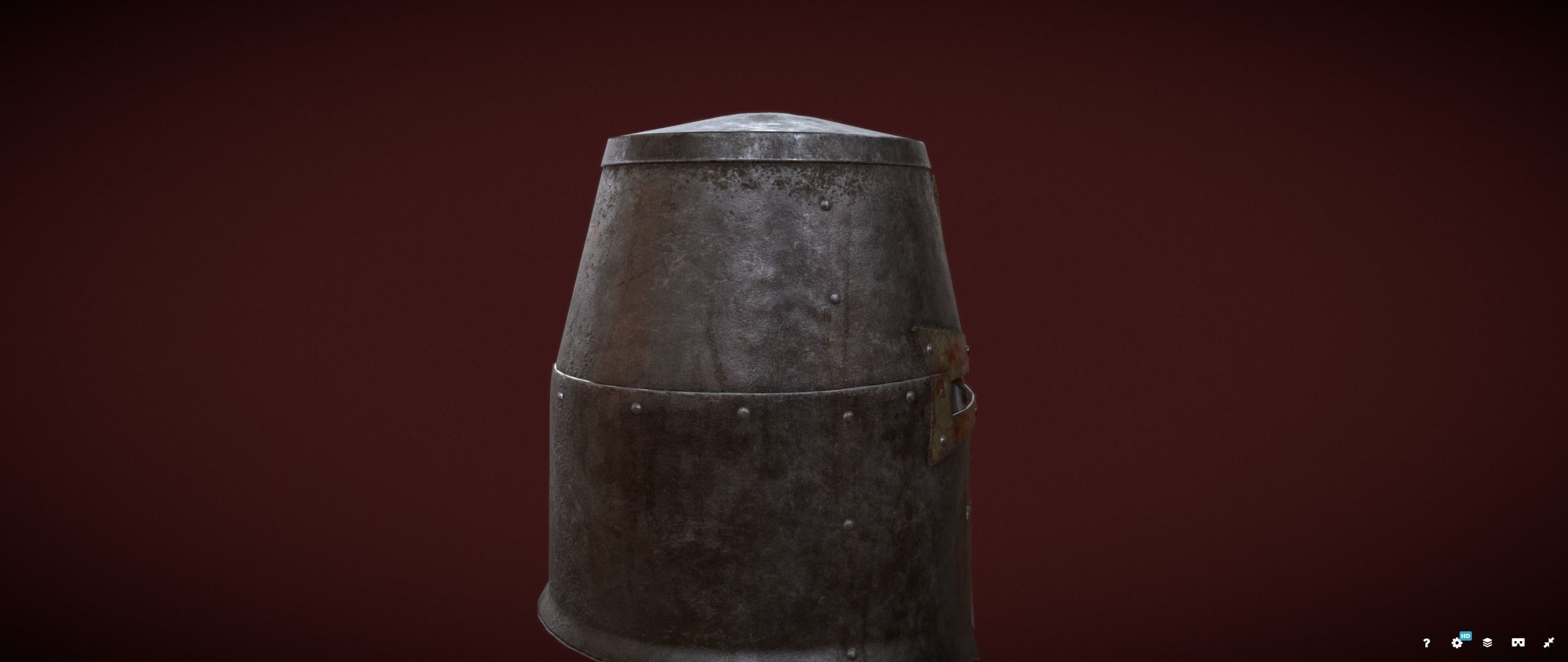 Dark Crusader Helmet Low-poly 3D model_17