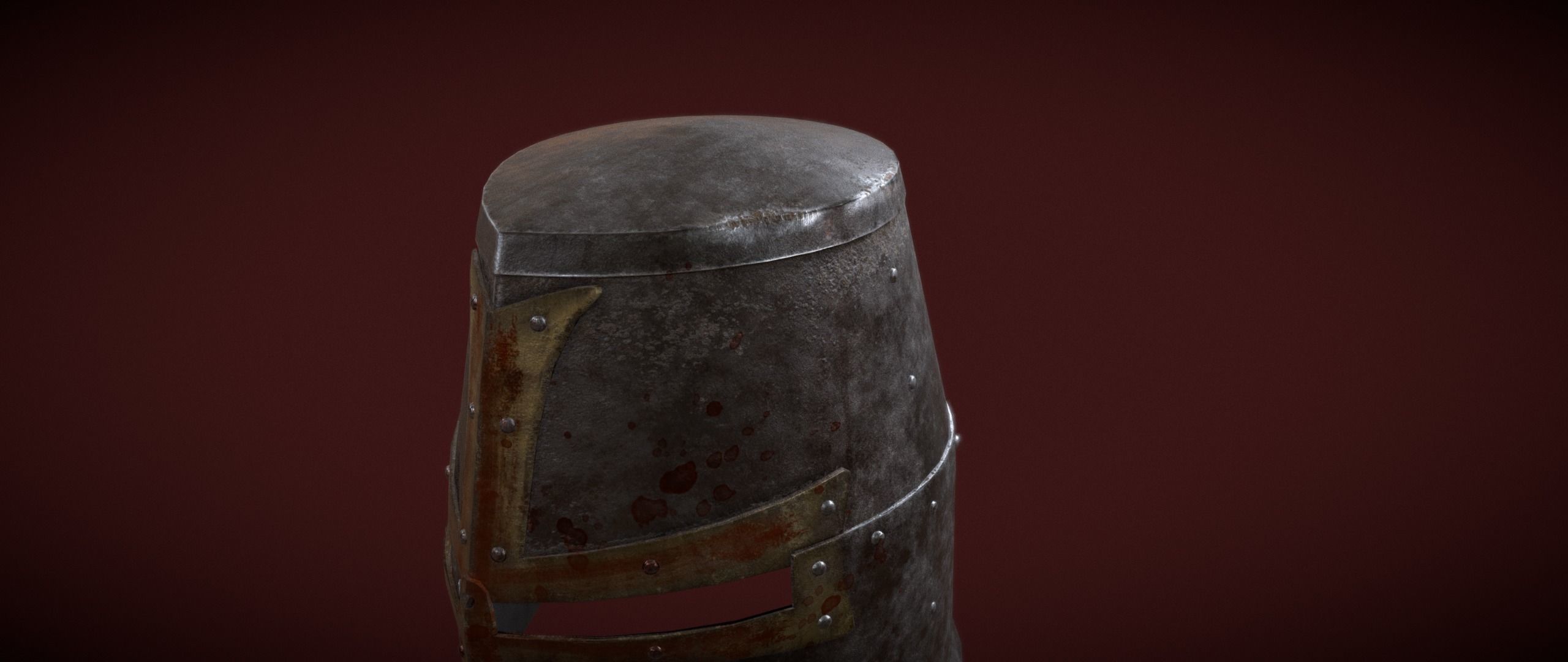 Dark Crusader Helmet Low-poly 3D model_18