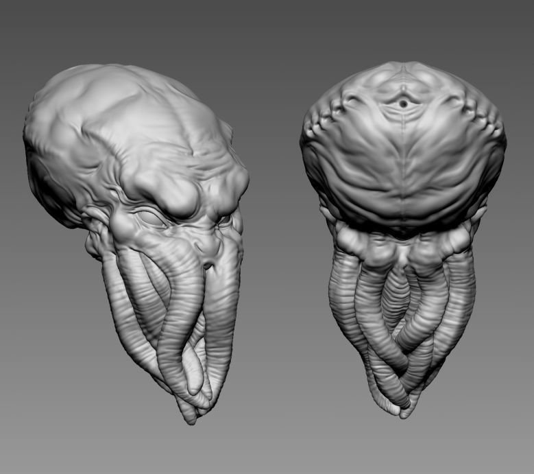 Cthulhu Head - Keychain Bust 3D print model_1