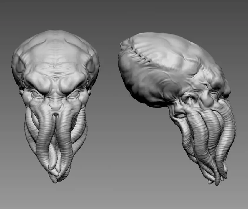 Cthulhu Head - Keychain Bust 3D print model_0
