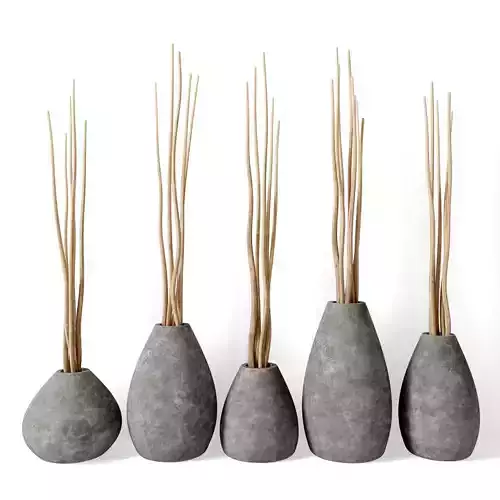 Vase concrete branch decor n5