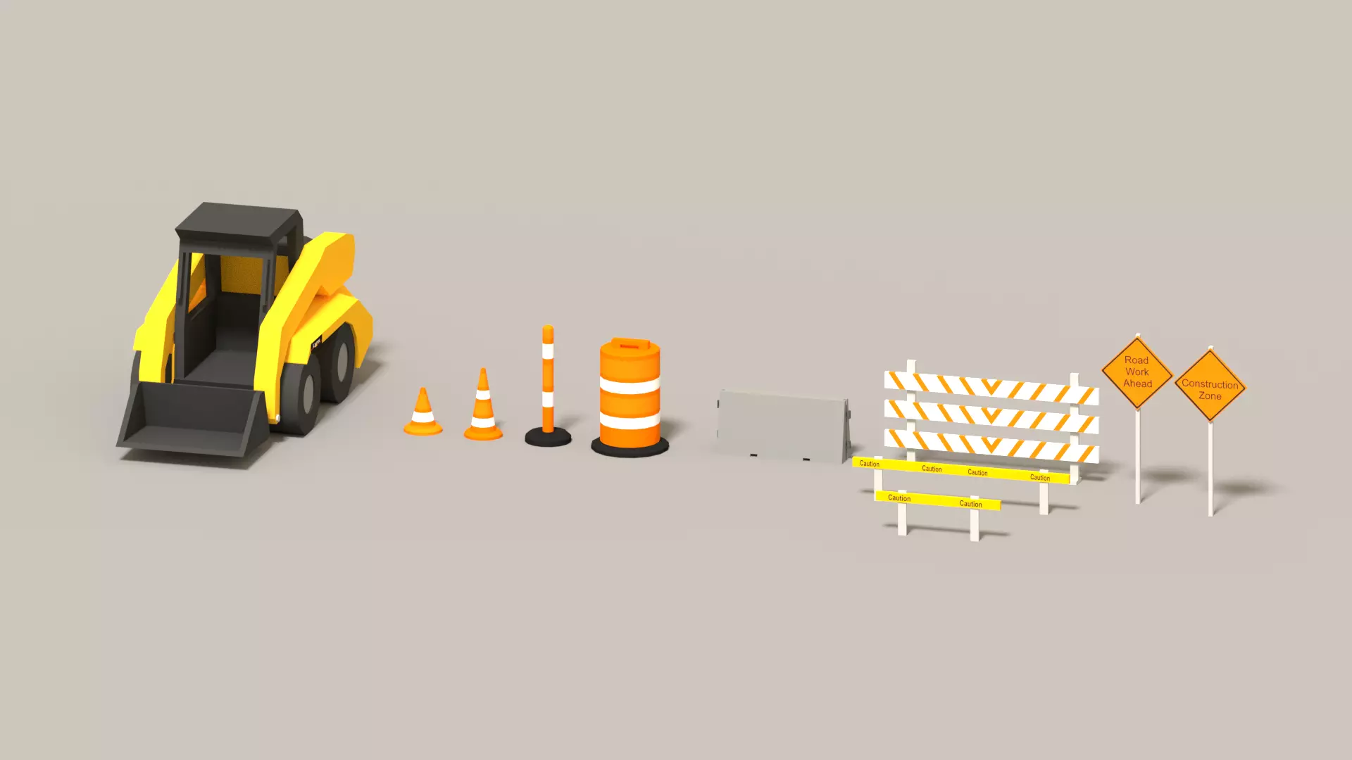 Low Poly Construction Pack Free low-poly 3D model_0