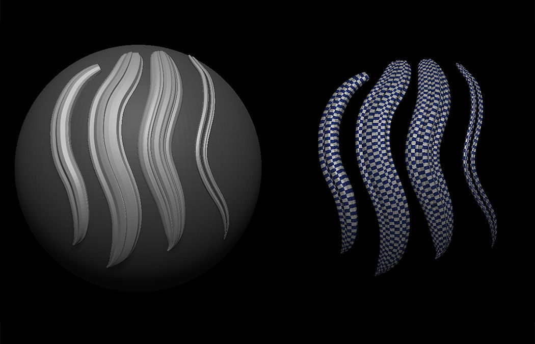 Hair Strands 2 - IMM Curve Brush - UV Unwrapped 3D model_1