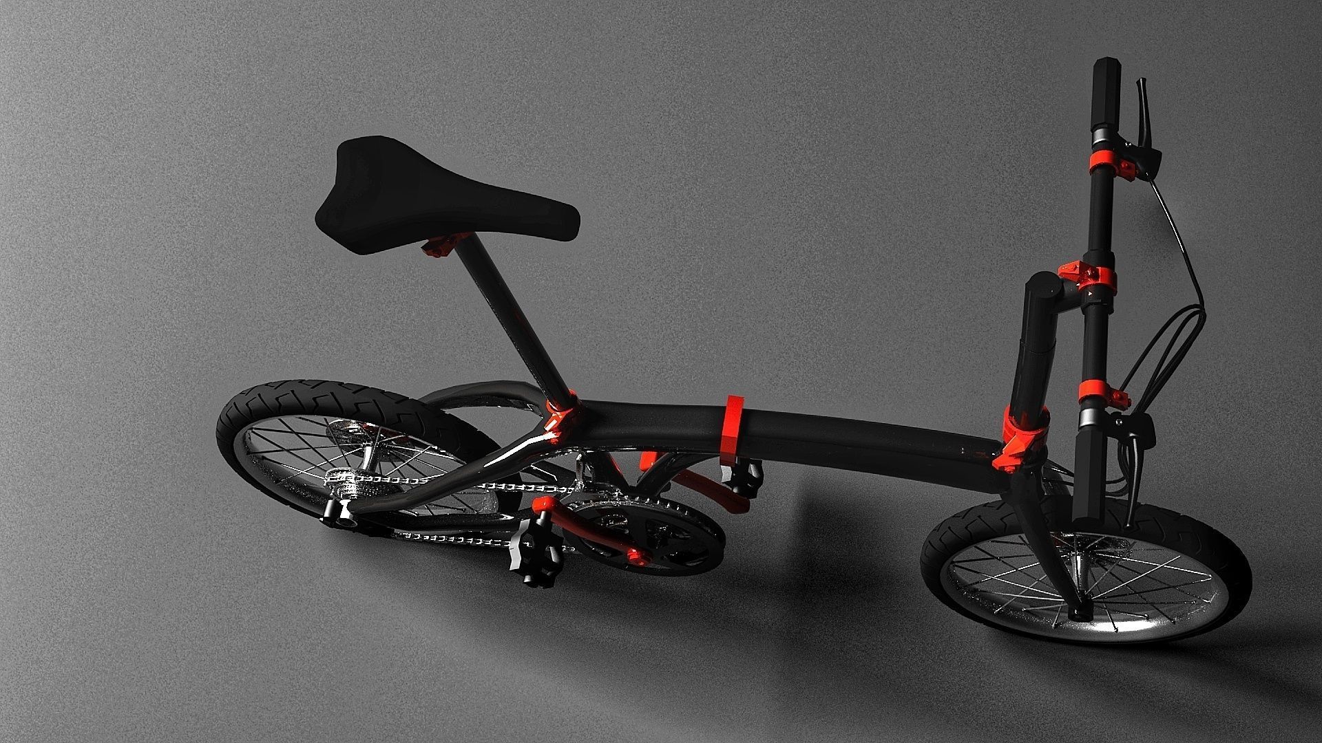 Bicycle folding bike Low-poly 3D model Low-poly 3D model_6