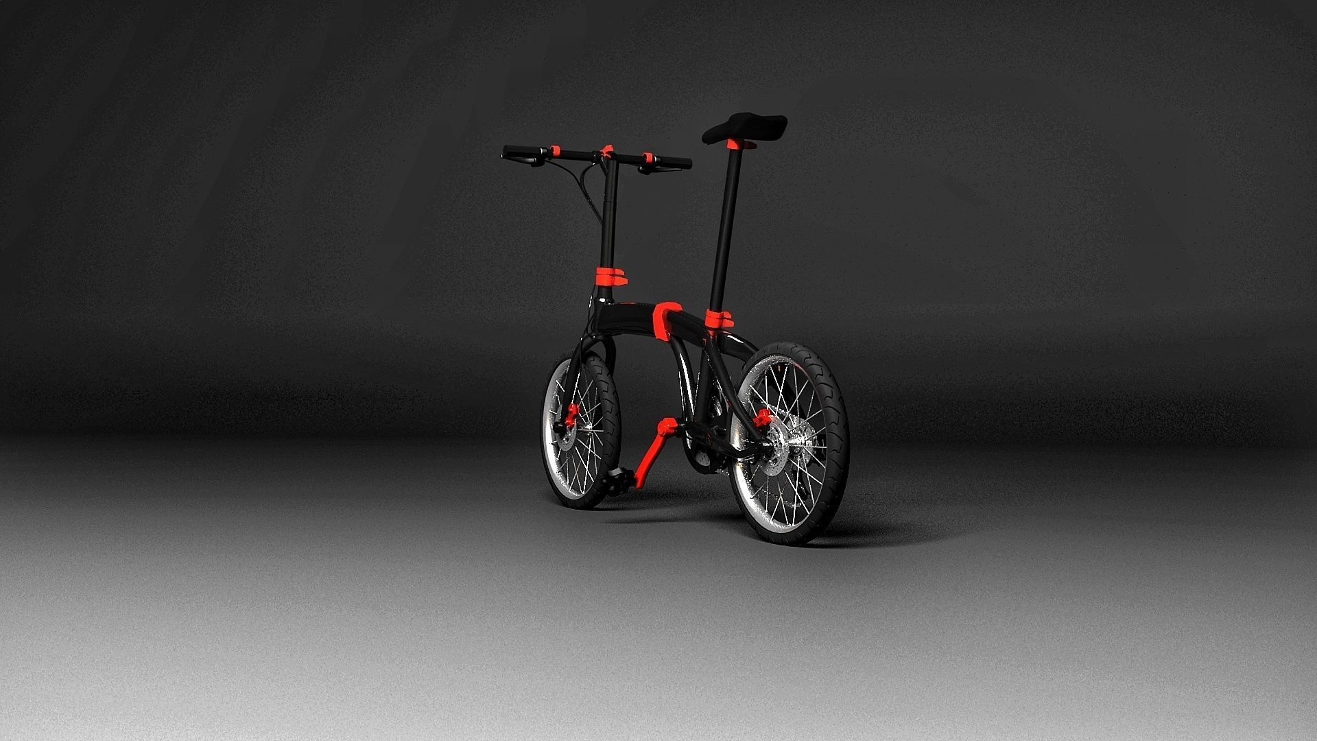 Bicycle folding bike Low-poly 3D model Low-poly 3D model_5