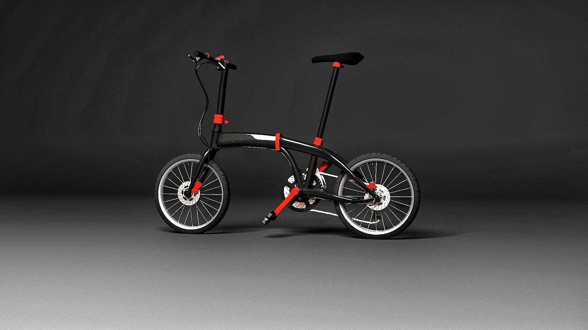 Bicycle folding bike Low-poly 3D model Low-poly 3D model_1