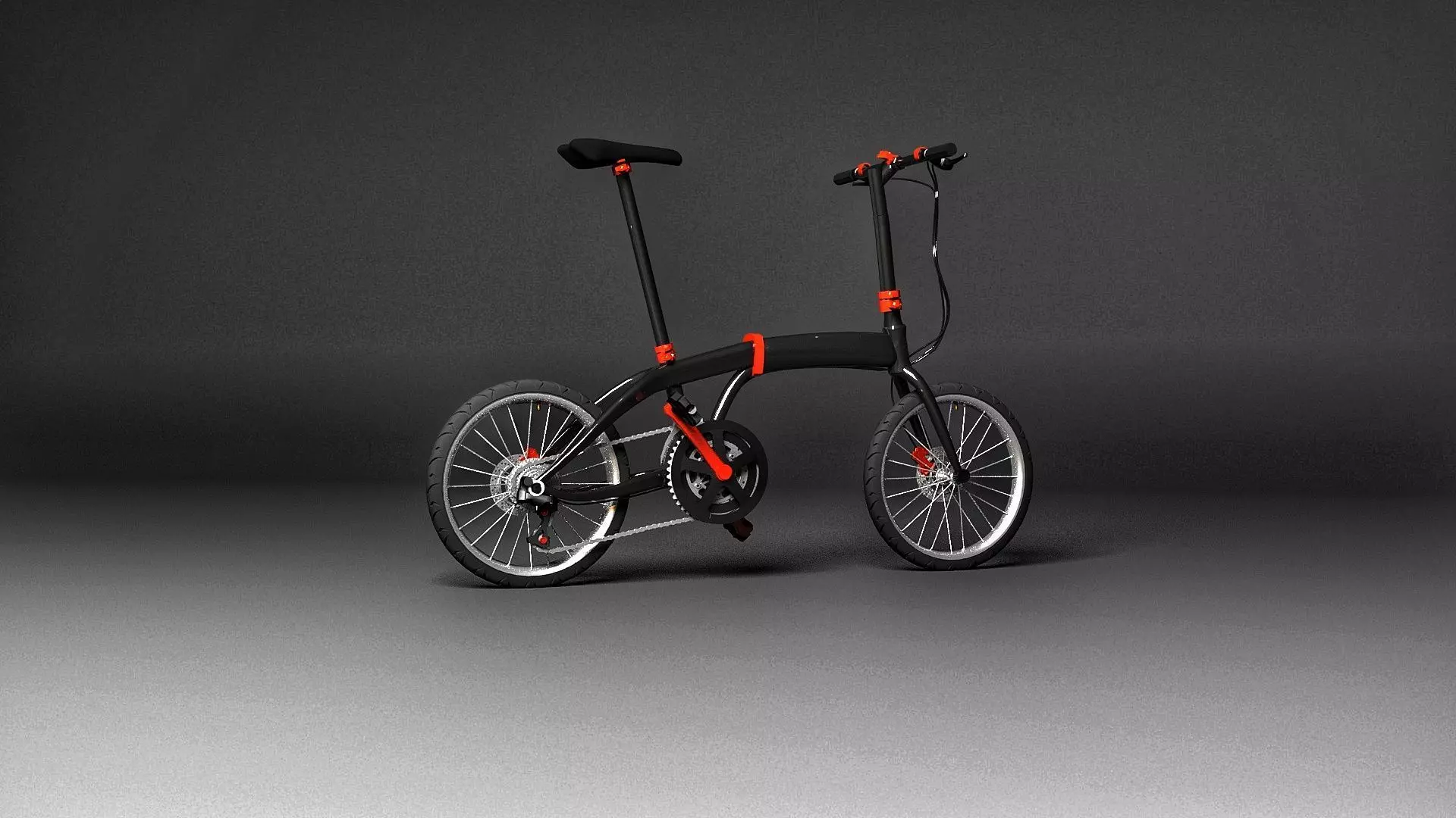Bicycle folding bike Low-poly 3D model Low-poly 3D model_0