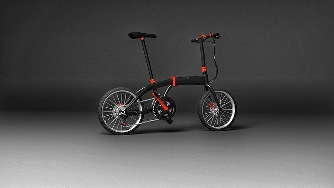 Bicycle folding bike Low-poly 3D model Low-poly 3D model