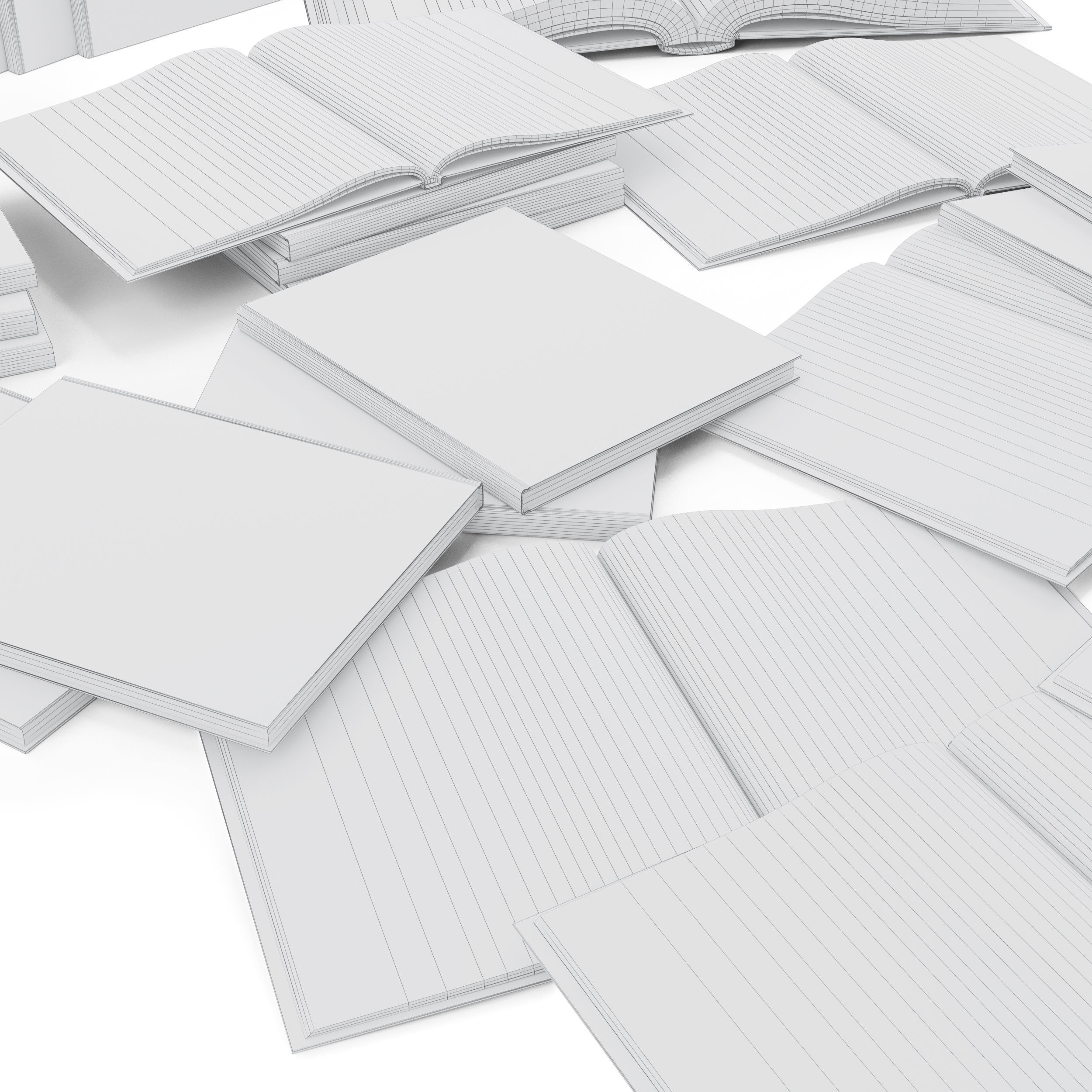 Book Set 1 of books with on cover 3D model_8