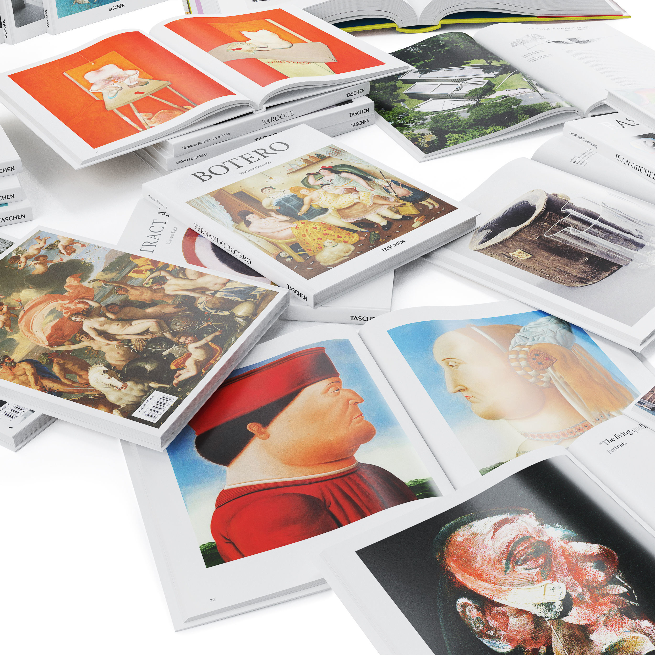 Book Set 1 of books with on cover 3D model_7