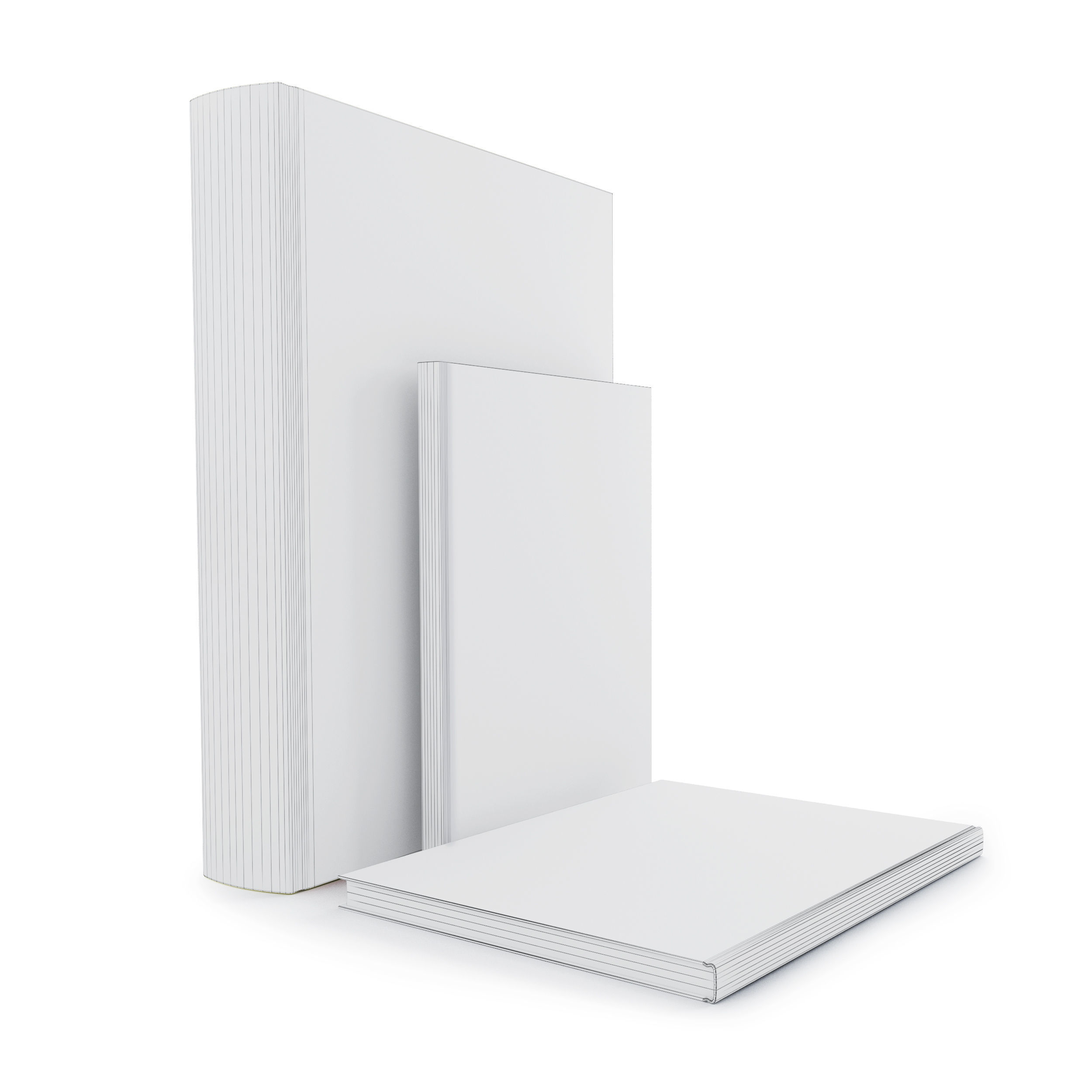 Book Set 1 of books with on cover 3D model_3
