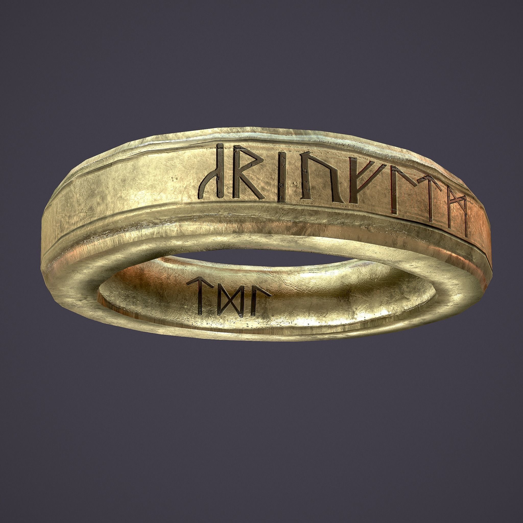 Medieval Ring Low-poly 3D model_6