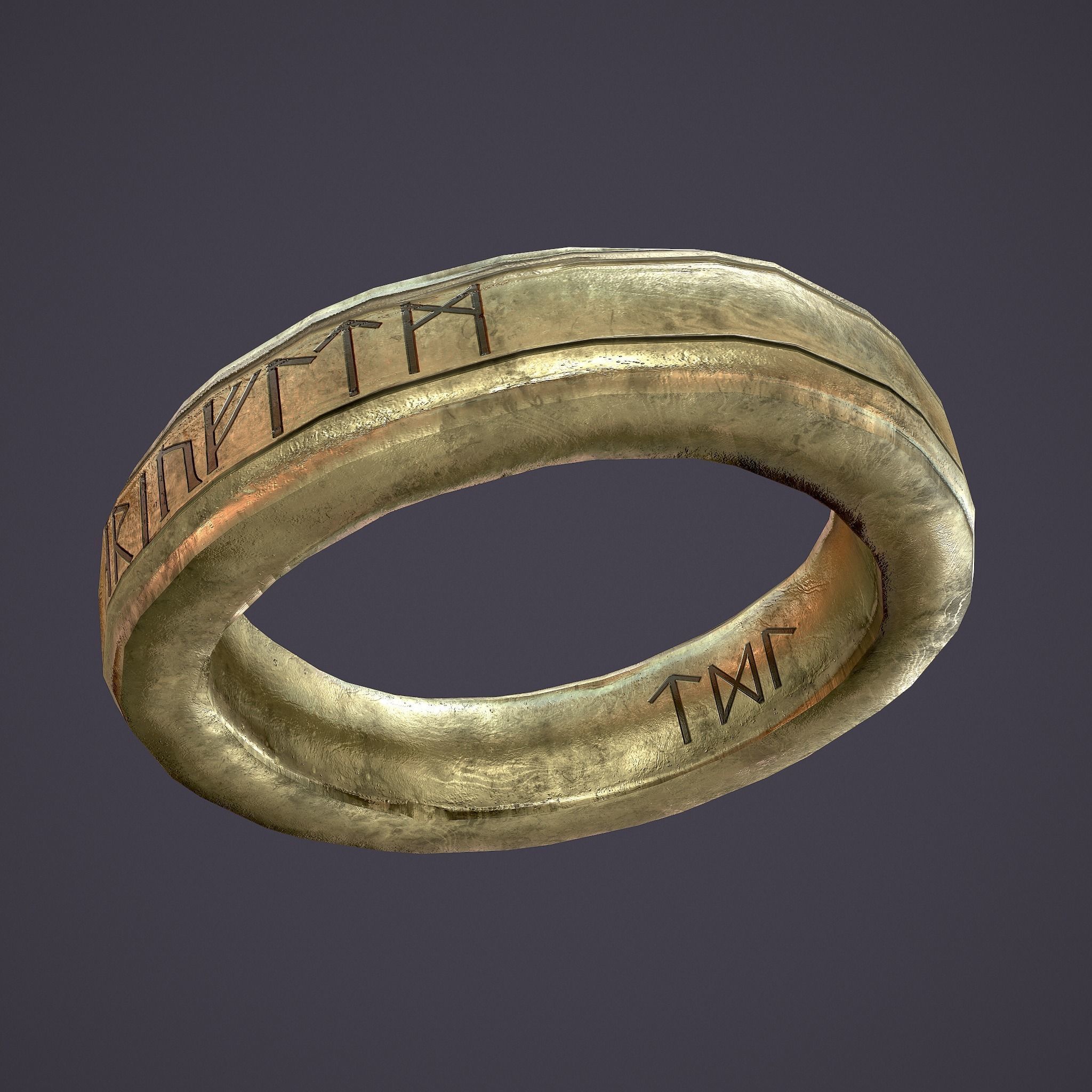 Medieval Ring Low-poly 3D model_14