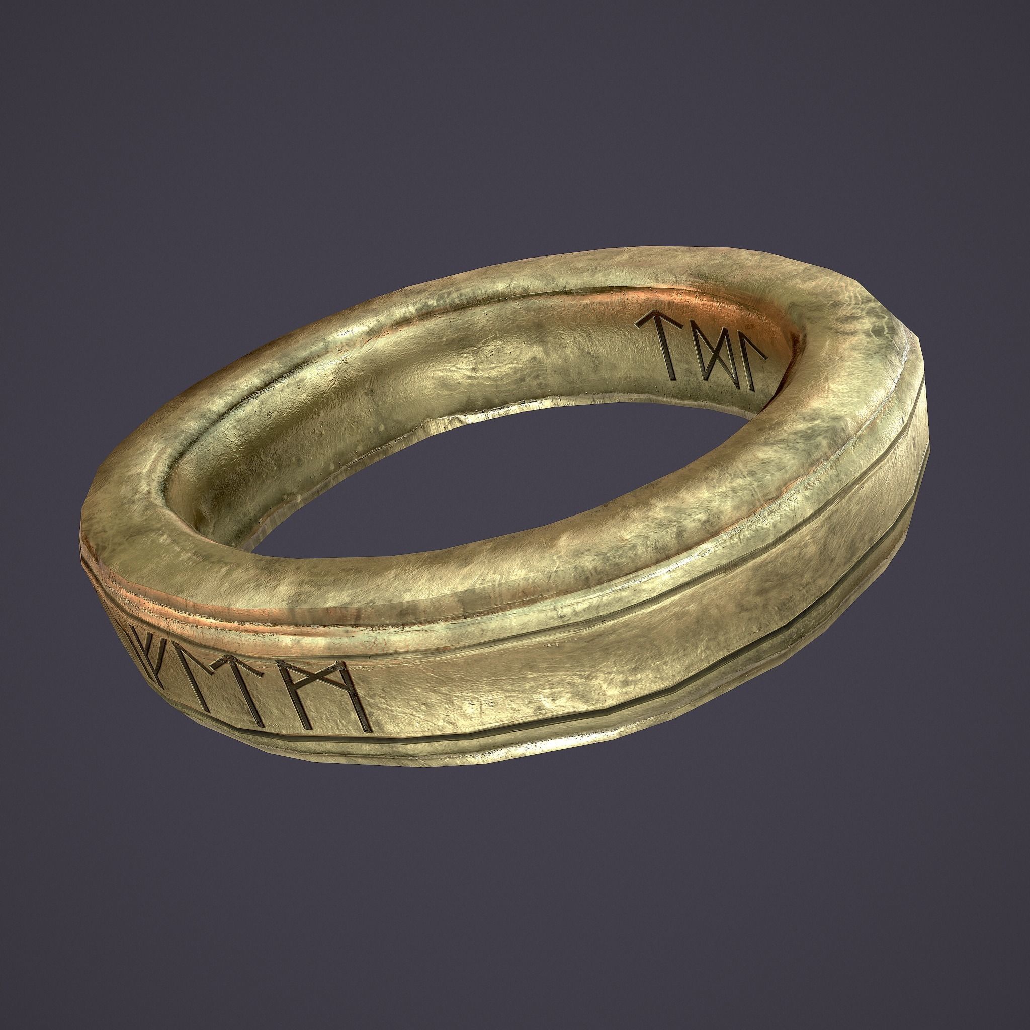 Medieval Ring Low-poly 3D model_4