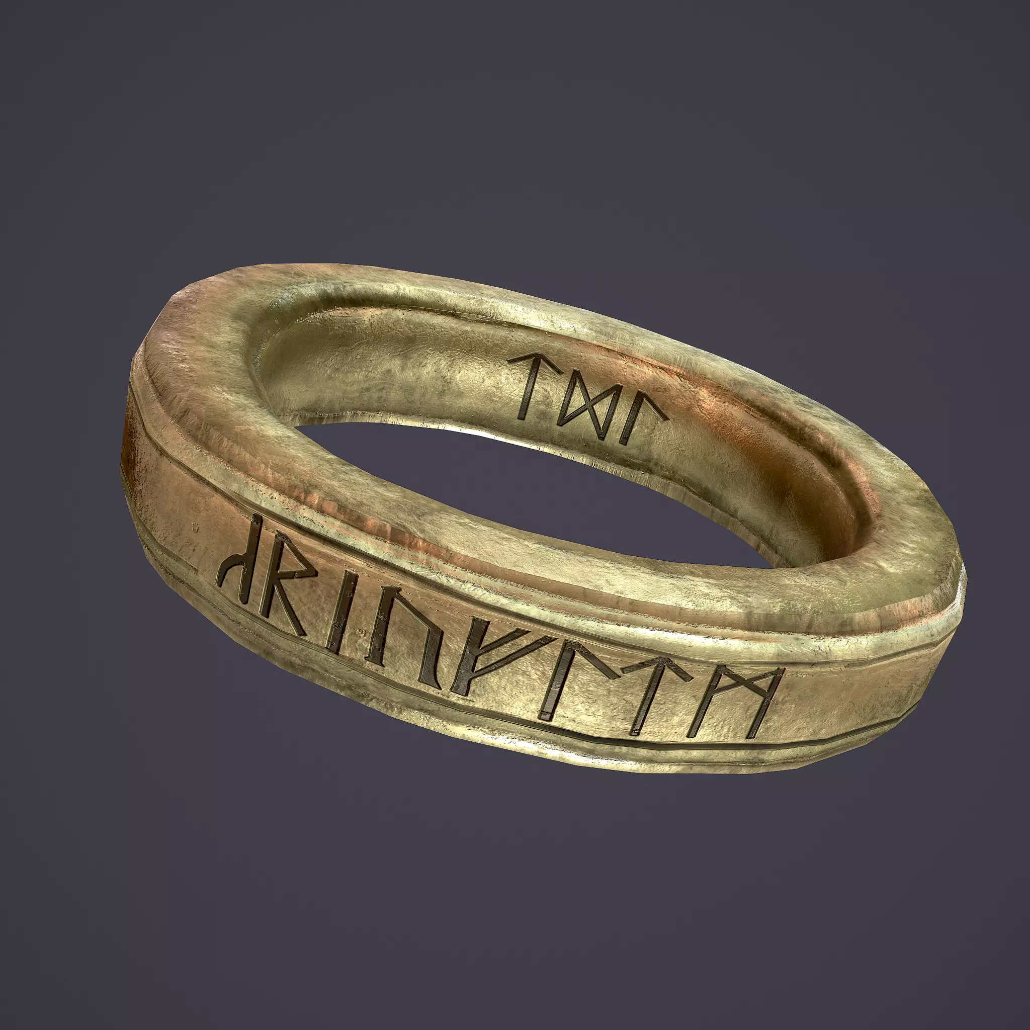 Medieval Ring Low-poly 3D model_0