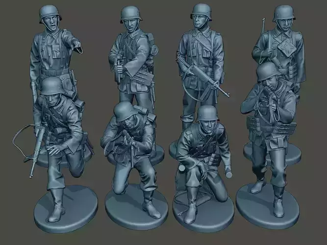German soldiers ww2 G2 Pack1 3D Model Collection
