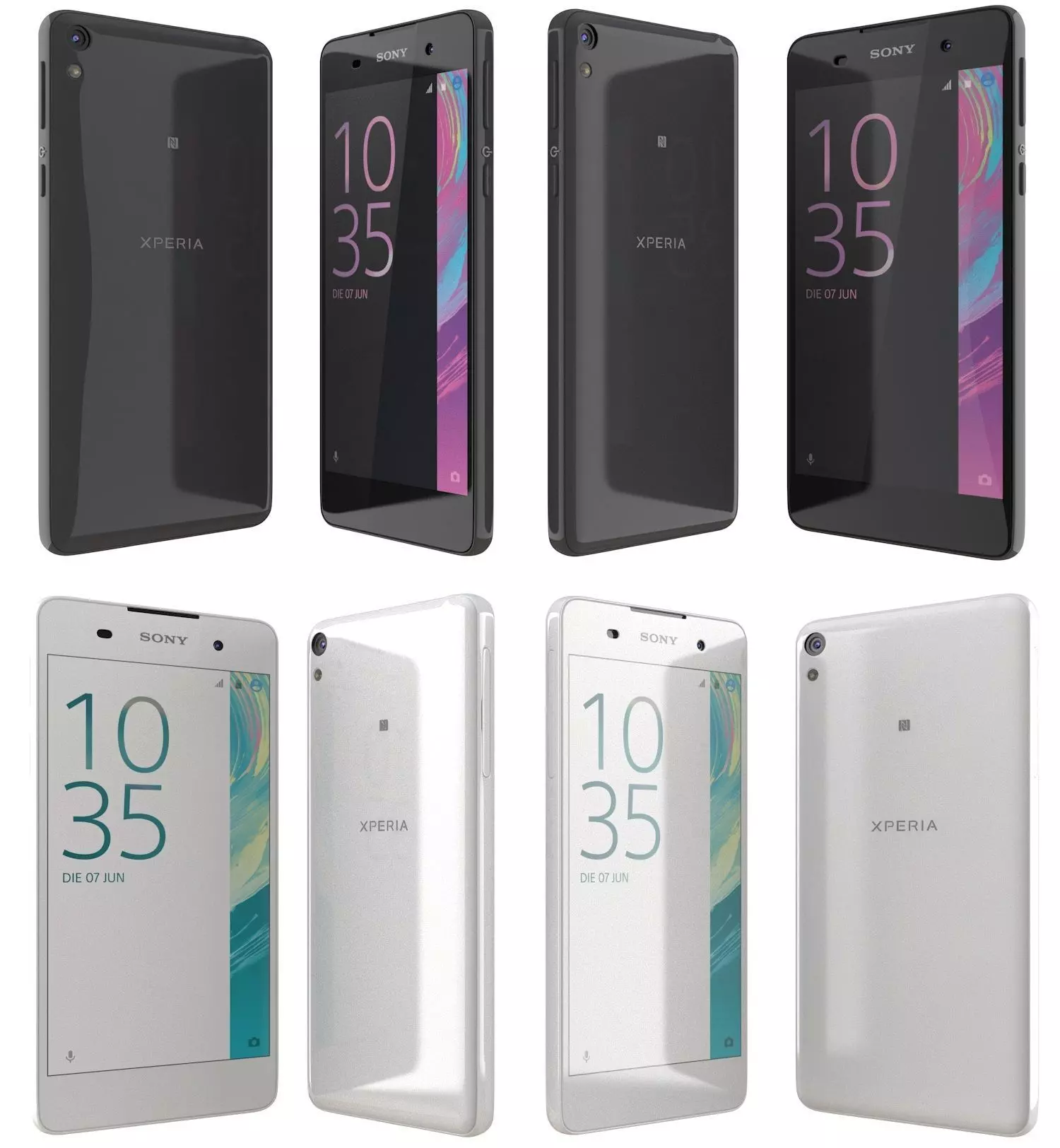 Sony Xperia E5 Black and White 3D model_0