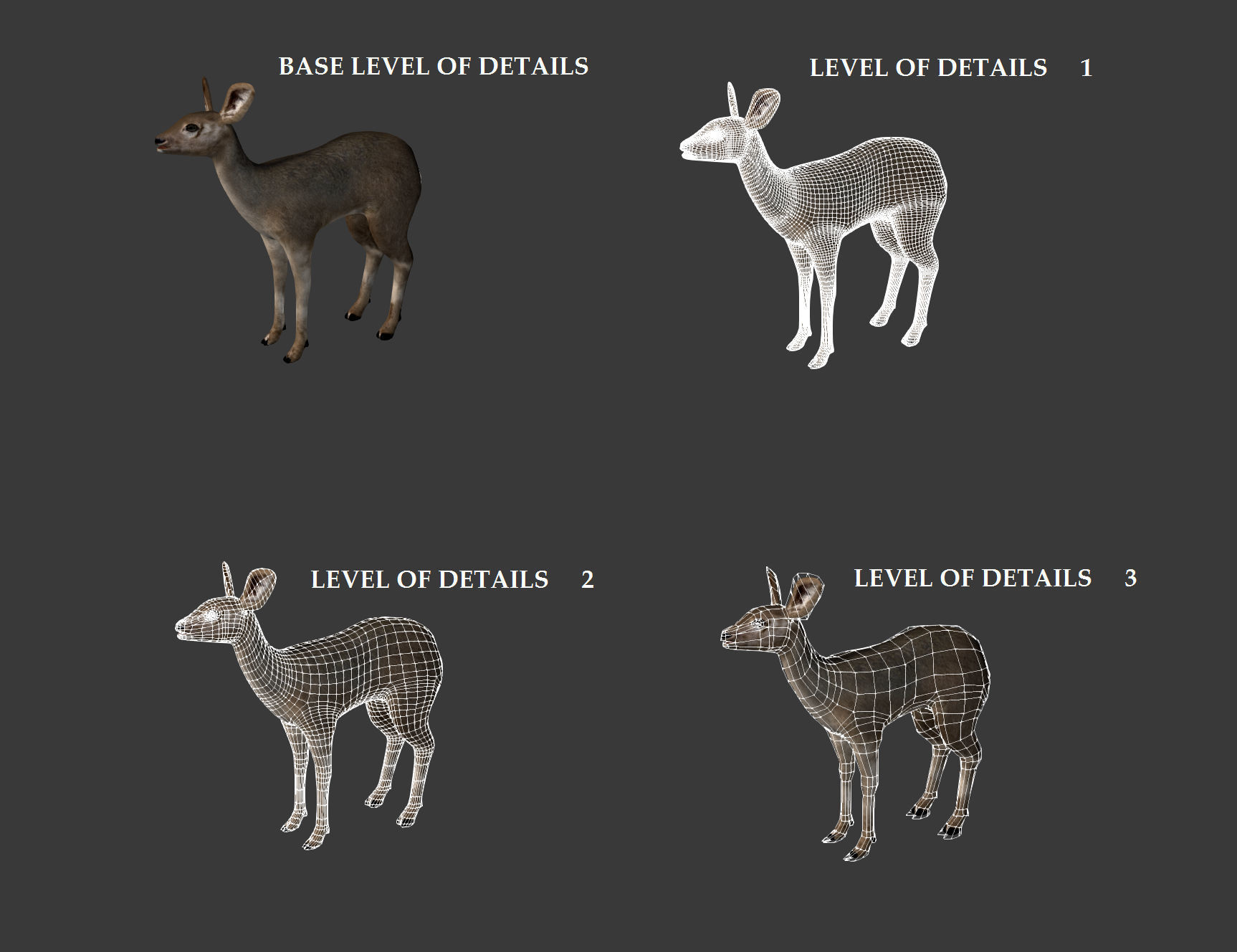 Roe Deer - Fawn Cub Baby Low-poly 3D model_2