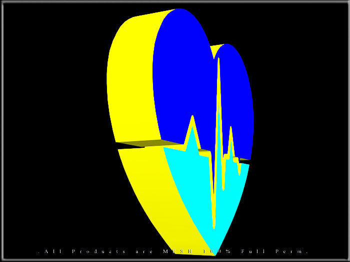Heartbeat Art Low-poly 3D model_5