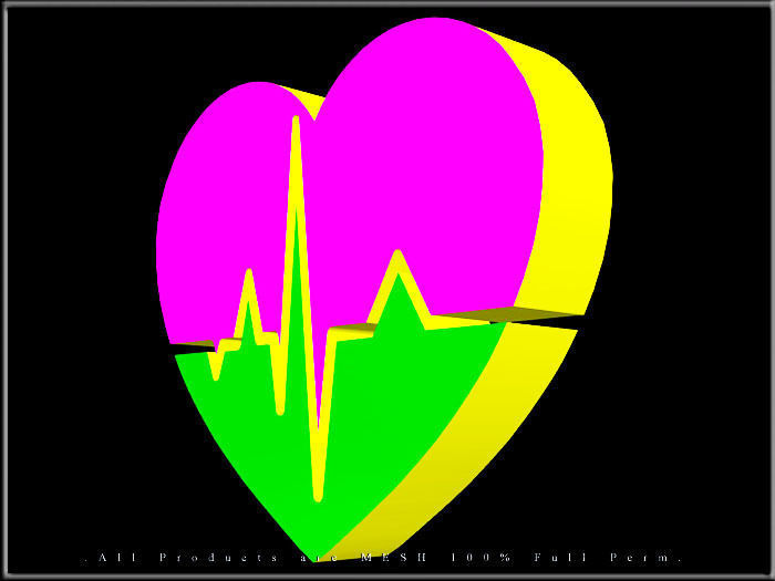 Heartbeat Art Low-poly 3D model_4