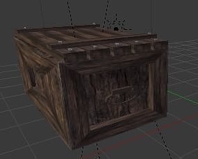 Wooden Box Low-poly 3D model