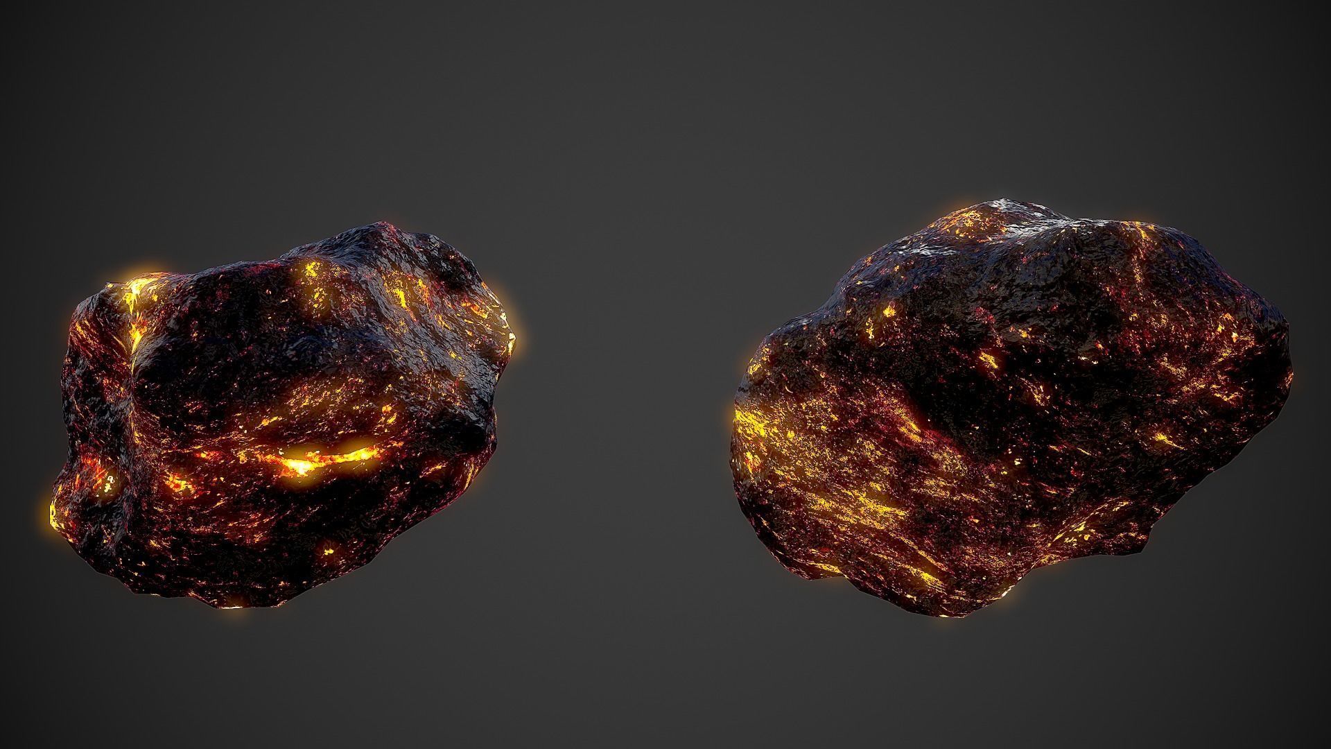 Asteroids Pack Low-poly 3D model_7