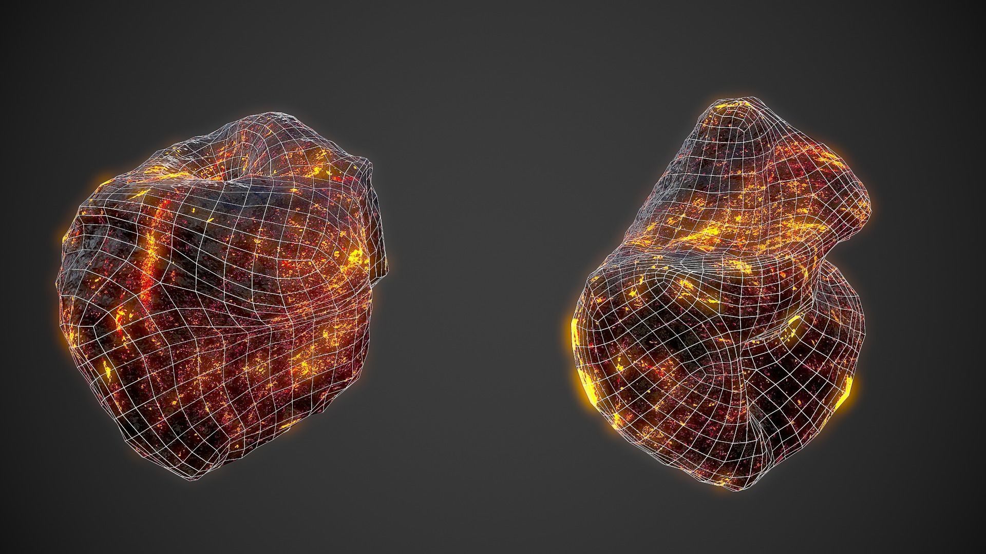 Asteroids Pack Low-poly 3D model_11