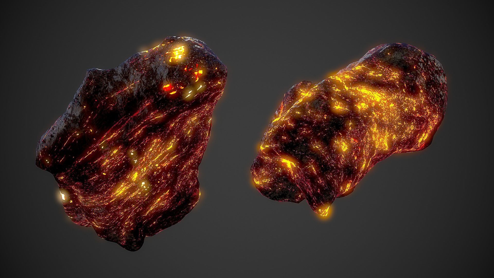 Asteroids Pack Low-poly 3D model_8
