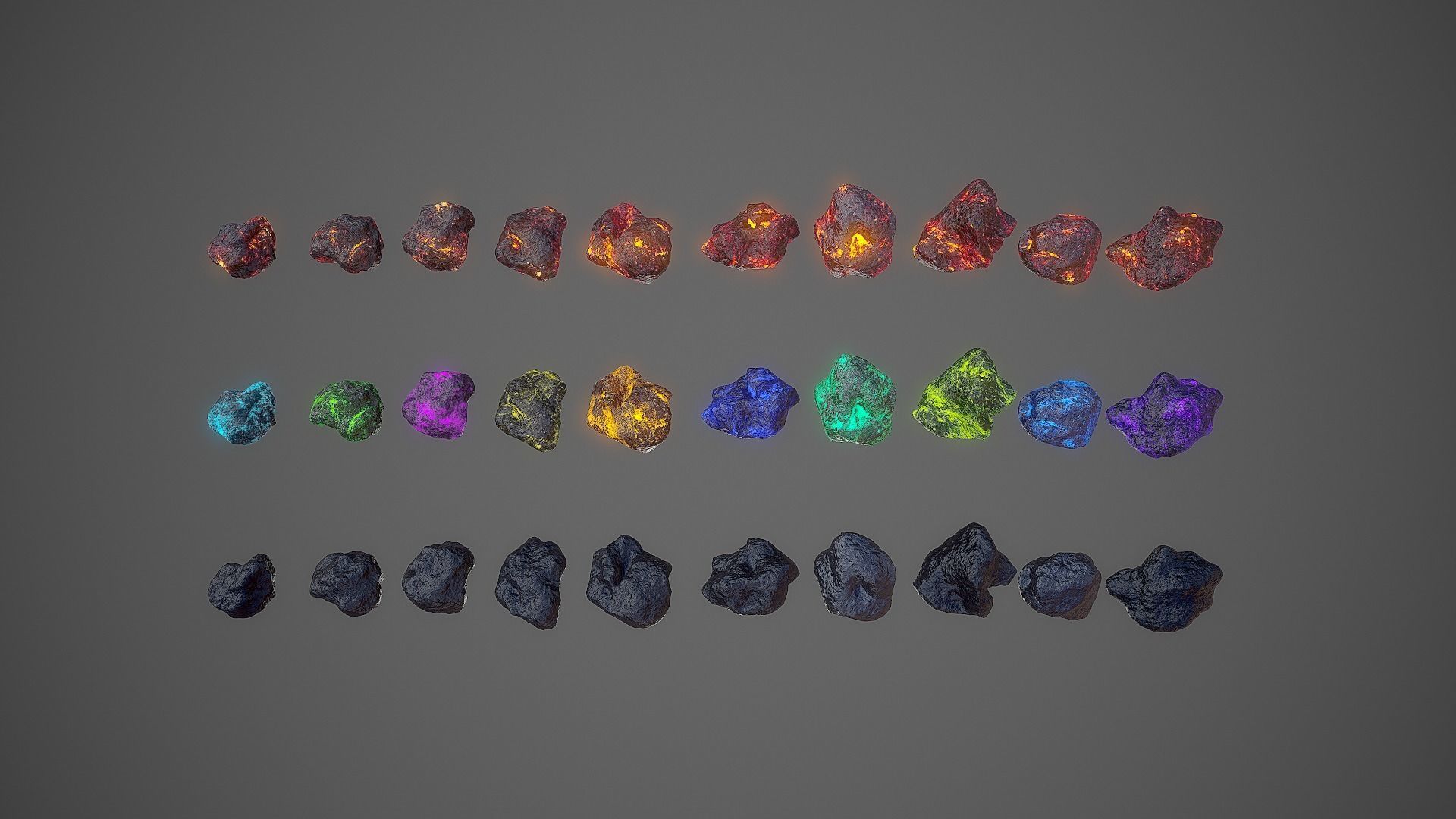 Asteroids Pack Low-poly 3D model_16