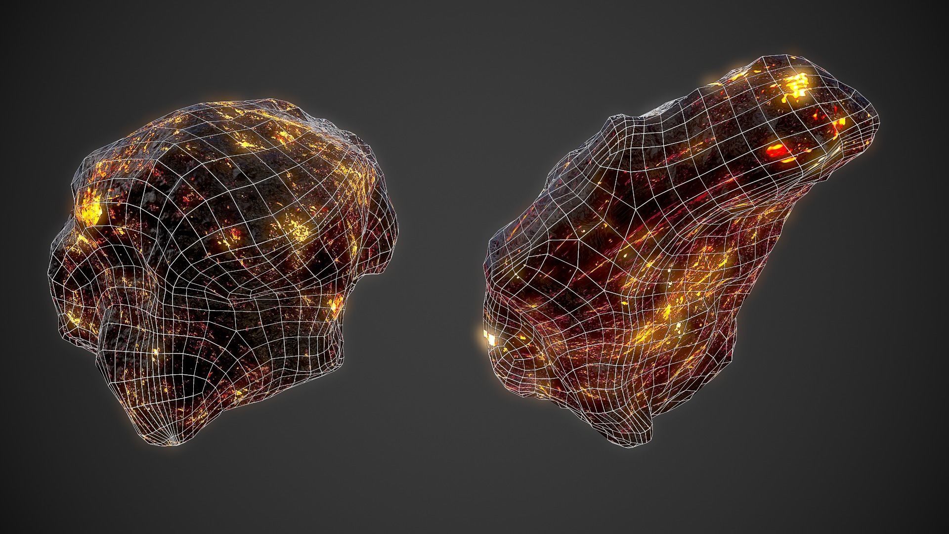 Asteroids Pack Low-poly 3D model_13